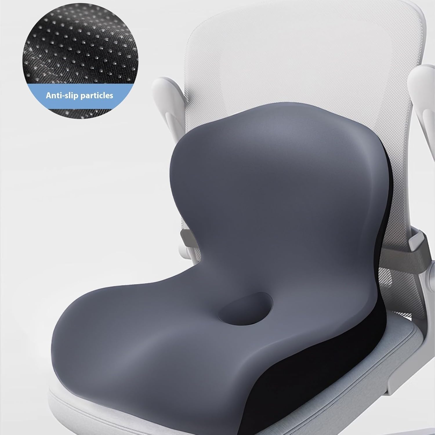 Cojin Silla Oficina con Almohada de Apoyo Lumbar,Cojin Ergonomico de Espuma Viscoelástica para Silla de Oficina,Coche,Uso Doméstico y Viajes,Soporte para Espalda y Glúteos
