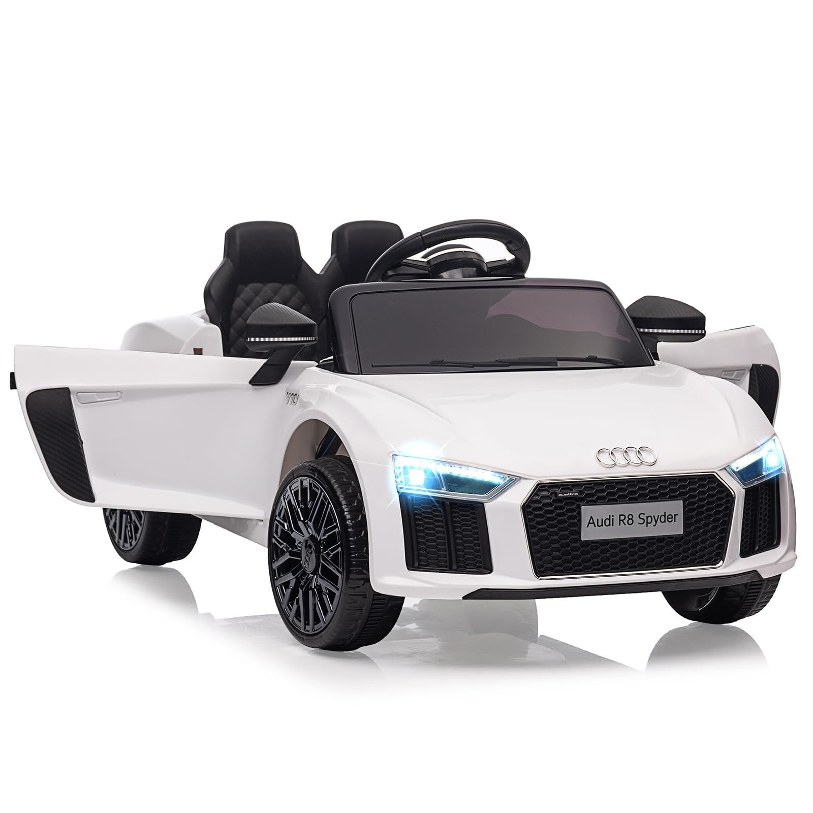 Audi Coche Eléctrico Infantil 12V con Control Remoto Suspensión Música LED Puertas Tijera Blanco