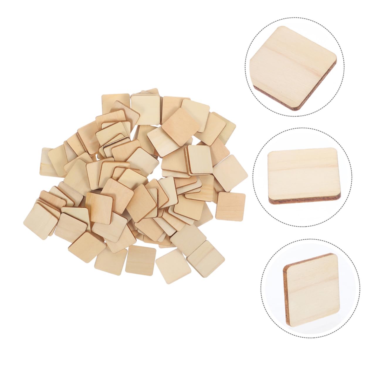 SHINEOFI 500piezas Madera Natural Cuadradas Para Manualidades Trozos De Madera Sin Acabado Para y Proyectos