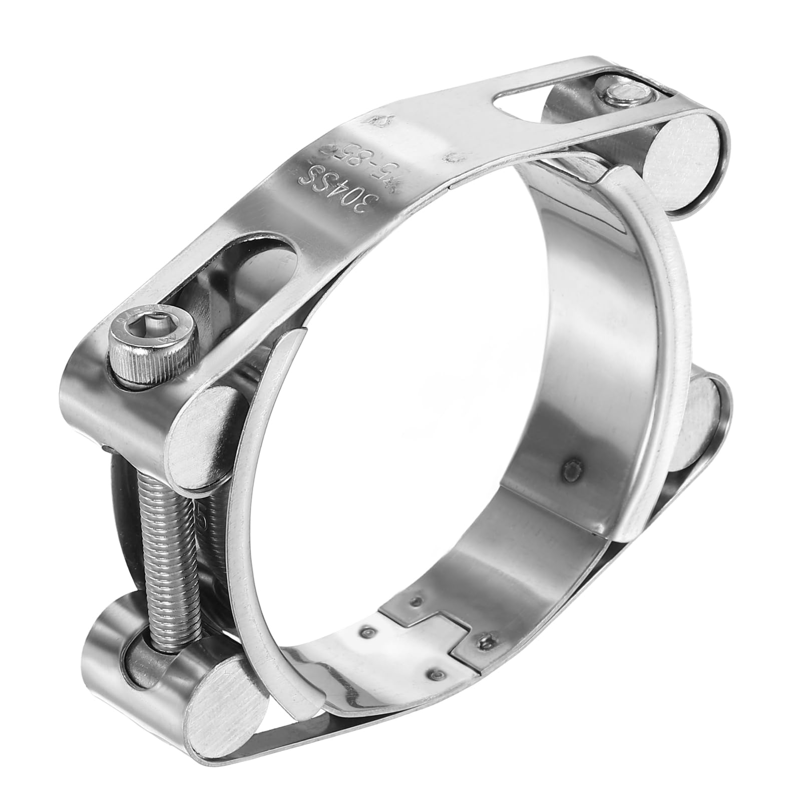 sourcing map T-Bolt Hose Clamp 75-85mm (3-3.4") 304 Stainless Steel Double Head Adjustable Intake Radiator Tube Clamps for Automotive Plumbing Industrial Intercooler Pipe