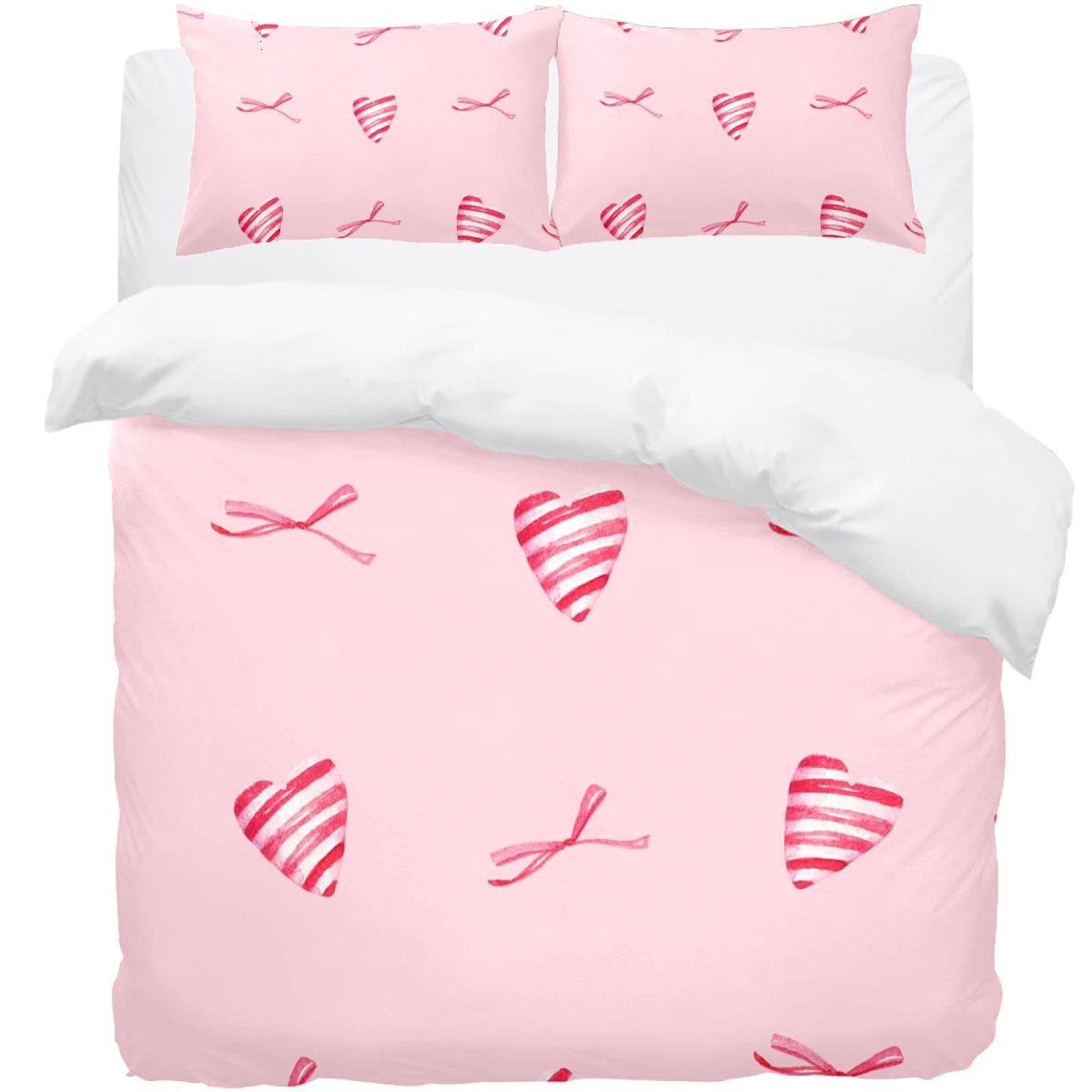 Housse de couette douce motif cœurs rose pour illuminer la chambre de votre enfant