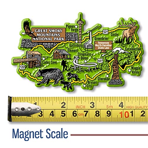 Imán mapa Great Smoky Mountain National Park 4.6 x 2.7 pulg miniatura 2