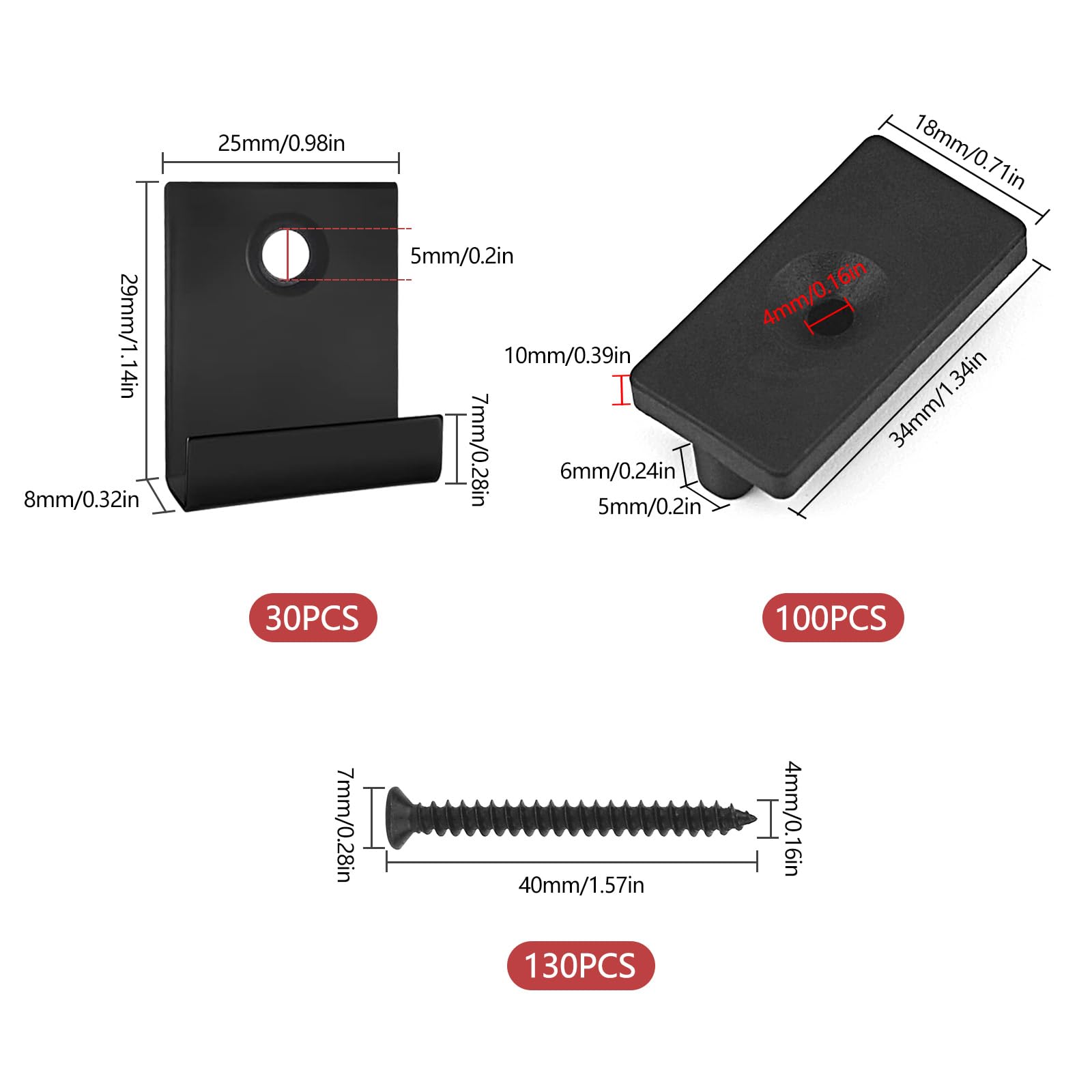 JINTANG 130 Pack Composite Decking Clips - Image 2