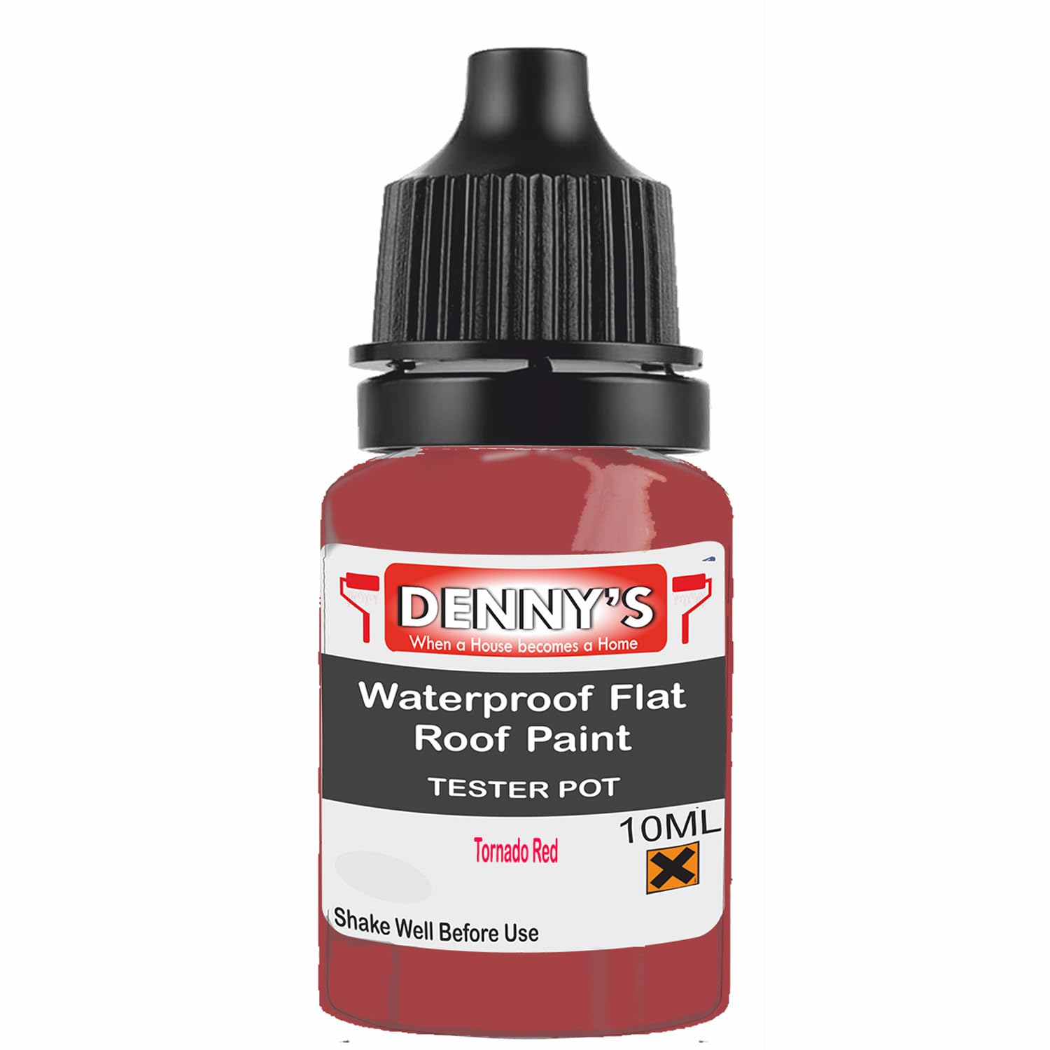 SCOOBYS PAINTS BACK IN THE MIX Chlorinated Rubber Flat Roof Paint – Waterproof Roof Sealer & Leak Repair Coating, Quick Drying, High Adhesion (Tornado Red, 10ML Tester Bottle) — image 1
