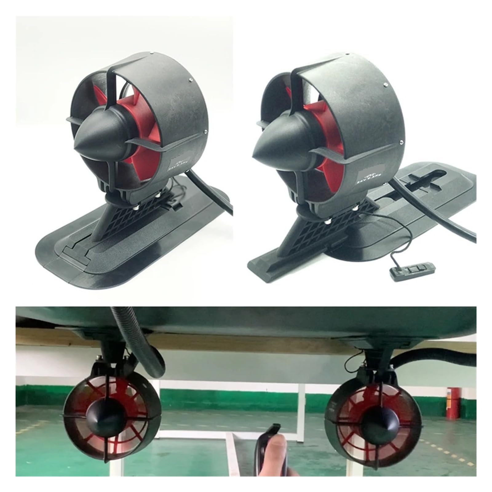 Unterwasserstrahlruder mit 21,4 kg/23,6 kg Schub, Leichter bürstenloser Motor mit Kühllüfter, Metallgehäuse für Schlauchboote mit starkem Schub (24 V, 150 KV, 1080 W)