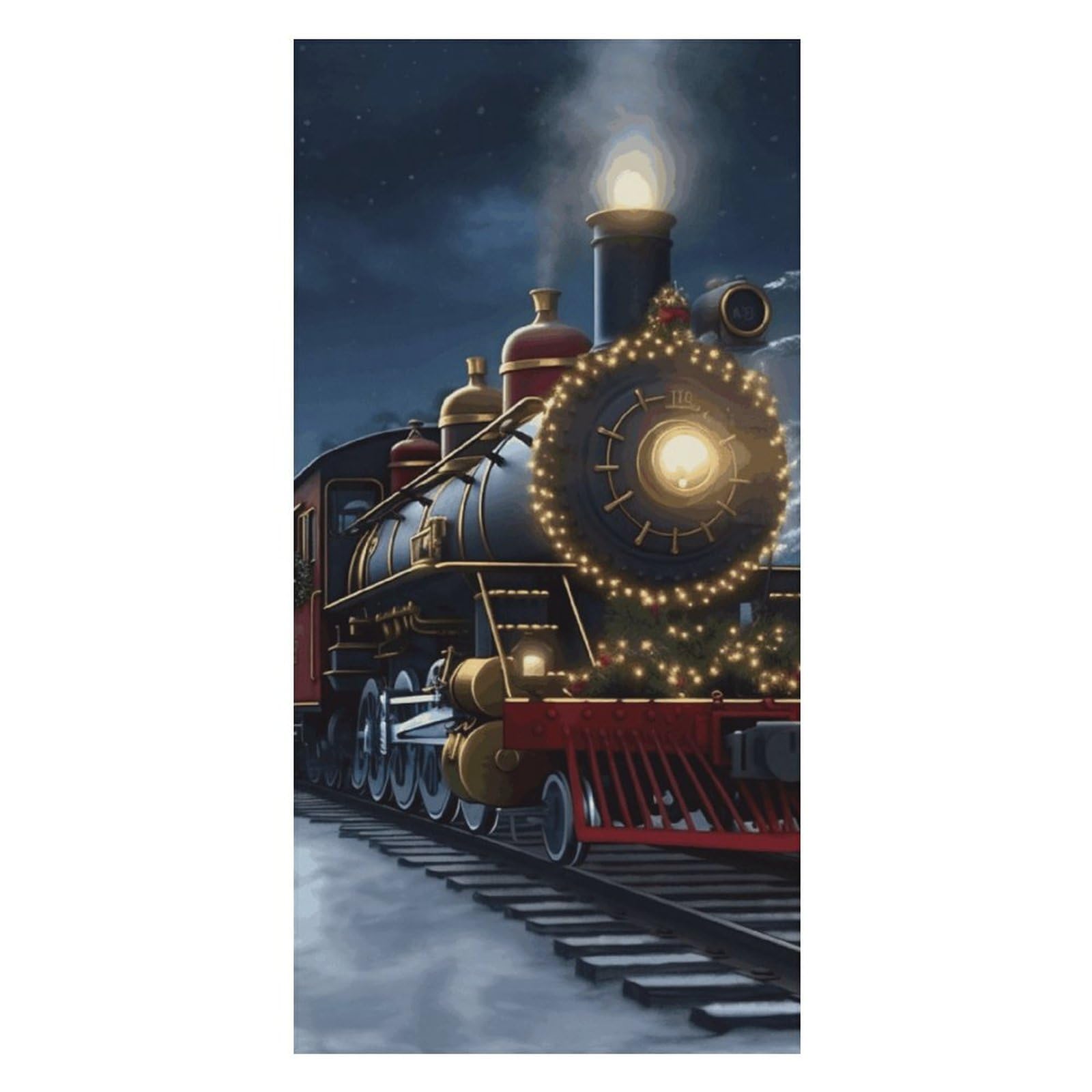 NQLYUT Beach Towel Oversized Pool Towels Quick Dry Swimming Towel for Adults 31.5Ã—63 Inch Christmas Train Beach Towels Sand Free Lightweight Towel for Travel Camping