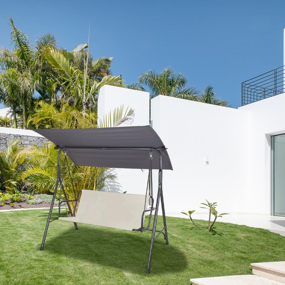 GORGECRAFT Housse de Rechange de 138x50x50cm pour Balancelle de Patio en Tissu Oxford Épais 600D Beige pour Chaise Banc Ou Terrasse. Convient pour Jardin et Terrasse.