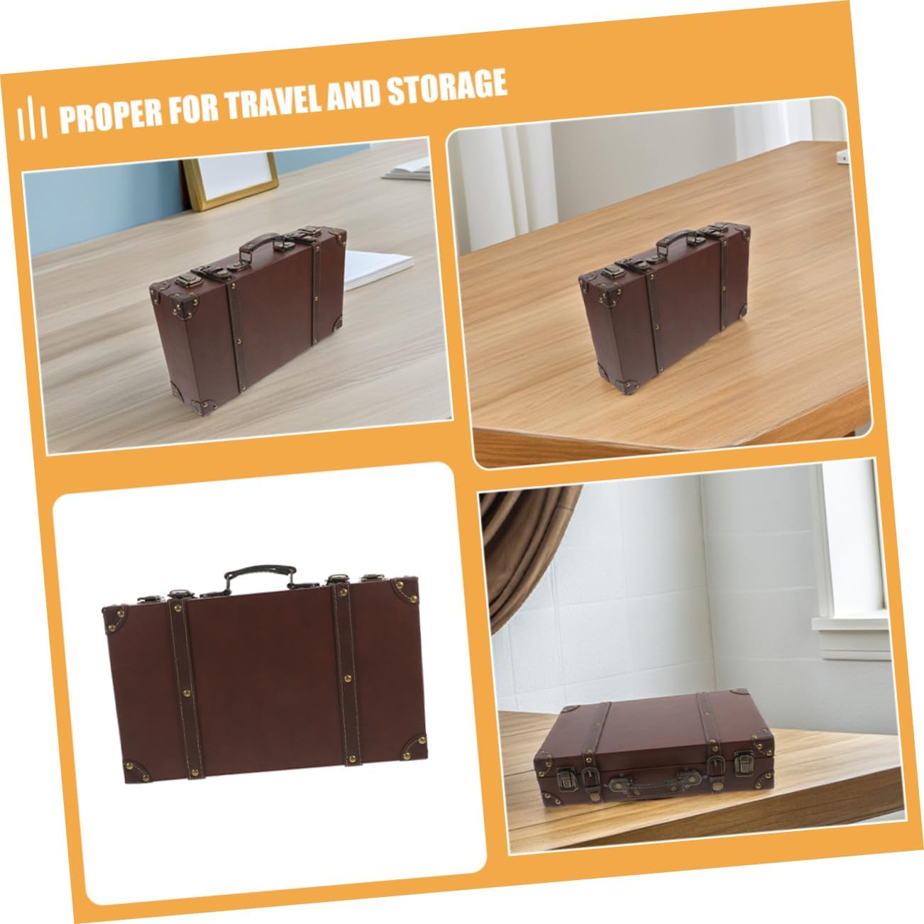 Vintage Decorative Suitcase Capacity Retro Trunk for Clothing Store Display Elegant Storage Box for Home and Travel Use
