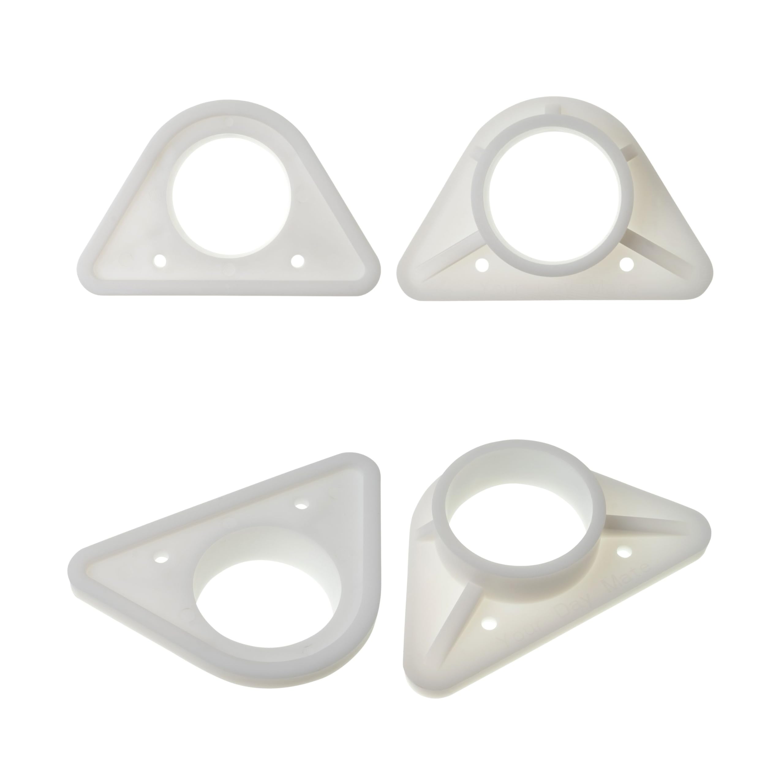Rinforzo per lavello, 2 pezzi, bianco, in ABS, misura standard con foro interno Ø 36,5 mm, stabilizzatore per lavelli in acciaio inox a parete sottile