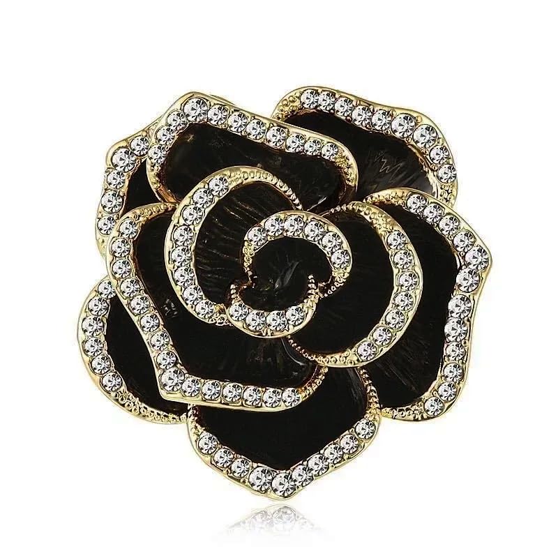Via Mazzini Gold Plated Crystals Black Rose Brooch Cum Saree Pin For Women (Brooch0545) 1 Pc (B0CR6MJJN4) Amazon Price History, Amazon Price Tracker