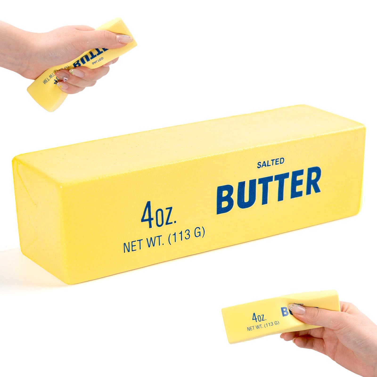 Squeeze Butter Toy, Butter Squishy Stress Toy, Slow Rebound Butter Squeeze Stress Balls, 5.5"x1.5" Stress Relief Sensory Toys for Adults, Funny Novelty Office Desk Decor (1PCS)
