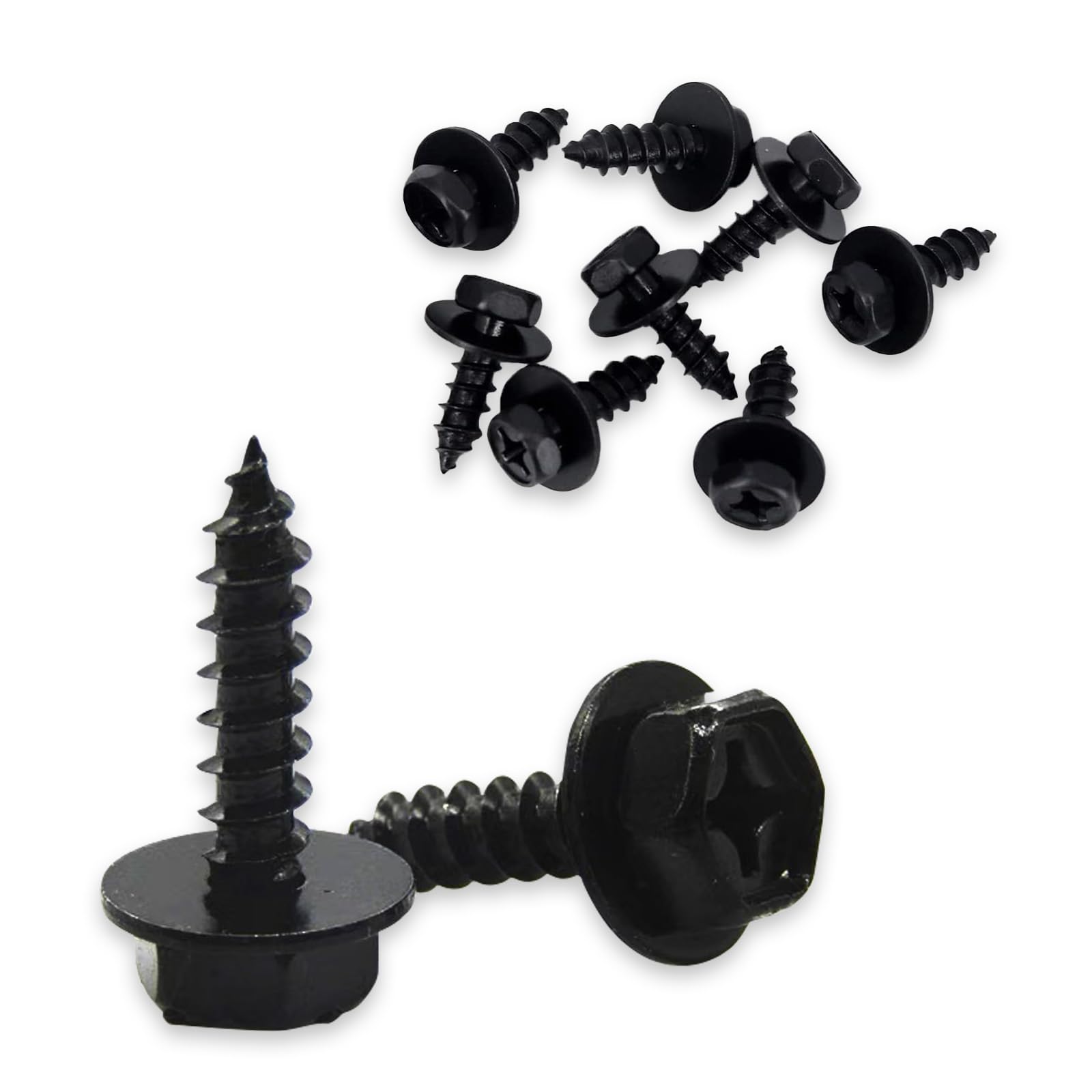 10 PCS Car Fender Lining Bolts Front Splash Guard Bumper Hex Head Self-Tapping Screws Replacement Parts for OEM