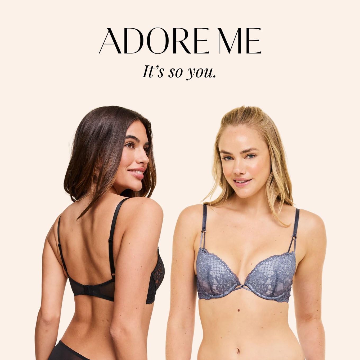 Adore Me Josie Plunge Push Up Bra - 30A-38DD Underwire Bra for Women with Lace & Satin Detail & Adjustable Straps - Image 5