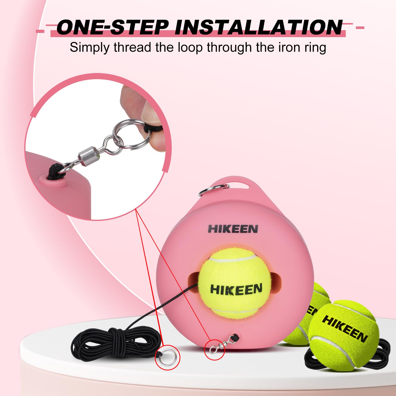 BOOSTEADY Tennis Allenatore Portatile con Base Metallica e Rimbalzo Infinito Tennis, per Adulti, Bambini e Principianti