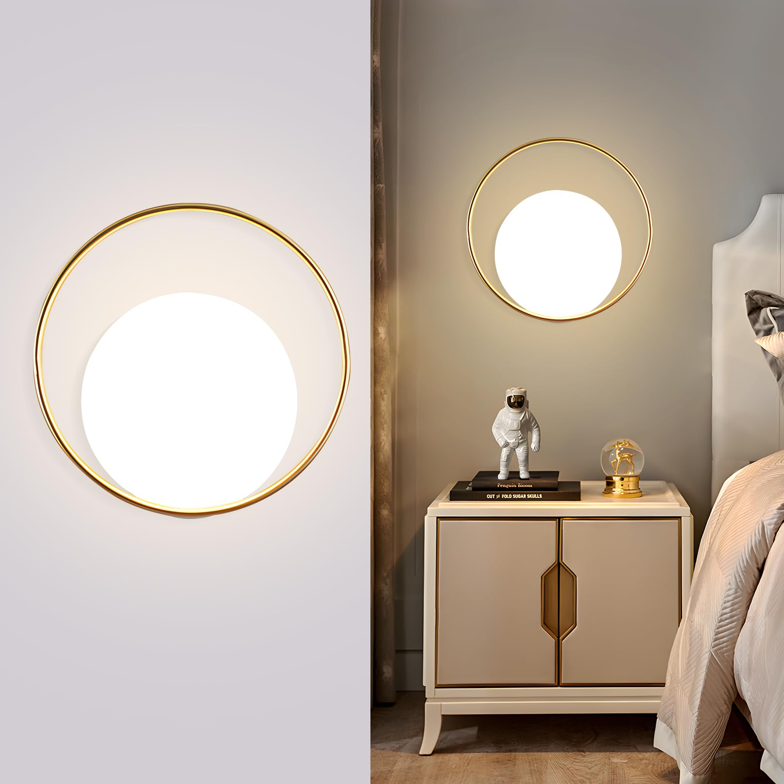 YT YATAI LIGHTINGInterior Nordic LED Wall Light Home Indoor Decor Wall Lamp,3-Color Dimming Lighting Fixture Bedroom Bedside Wall Lighting Modern Light Fixture for Living Room,Hall, and Hallway