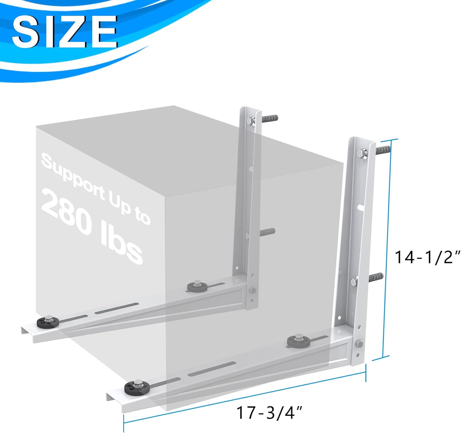 Air Jade 9,000-18,000 BTU Wall Mounting Bracket for Ductless Mini Split Air Conditioner Heat Pump Systems, Universal Mini Split Bracket, Support Up to 280 lbs