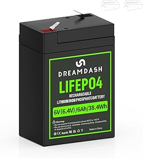 6V 6Ah Rechargeable LiFePO4 Battery,2000+ Deep Cycles LiFePO4 Batteries Built-in BMS,6V 6Ah Lithium Battery, For lantern,Fish Finder,Ride on toys,Lighting Supply,Solar System