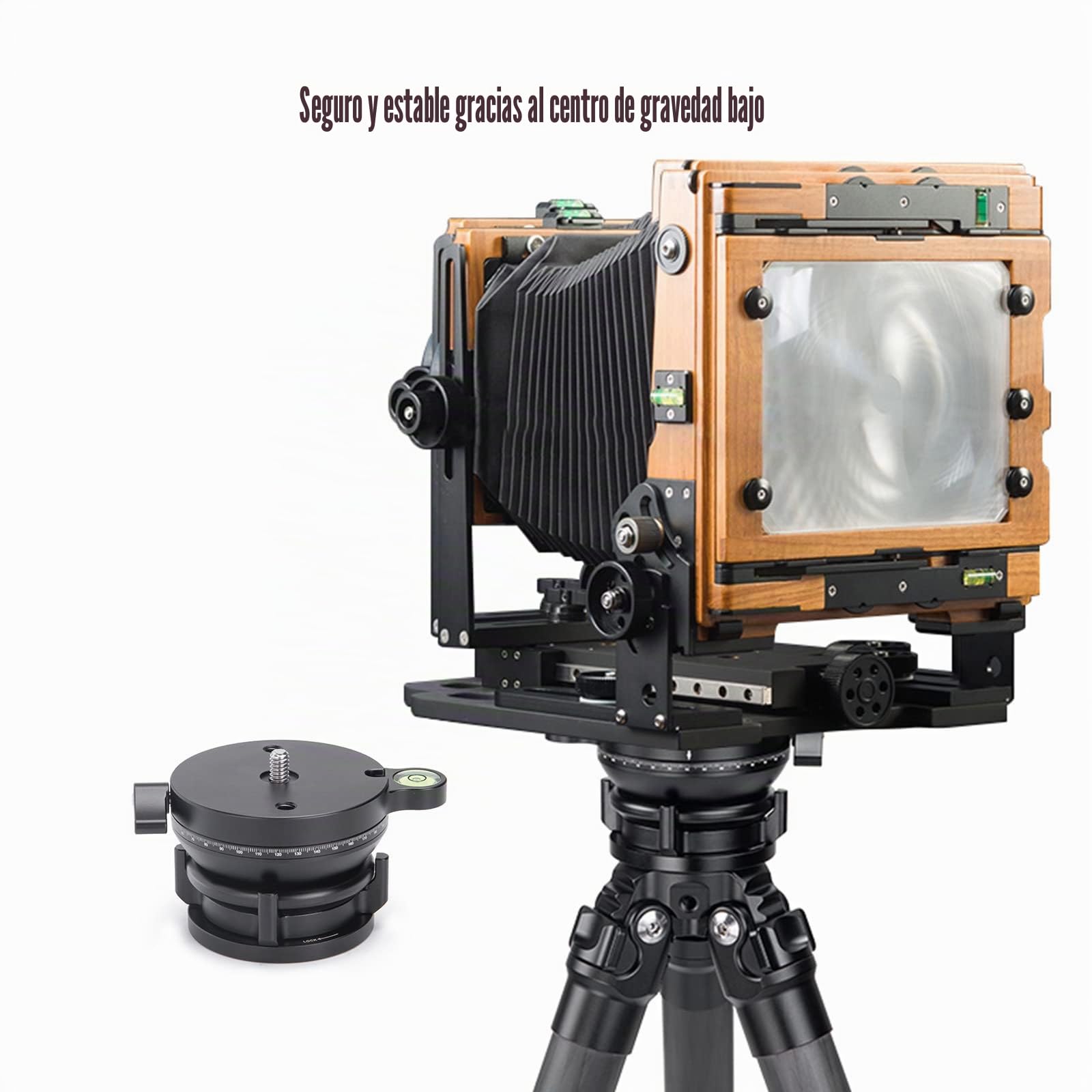 SUNWAYFOTO LB-68R 360 - Cabezal de trípode con base de nivelación panorámica, capacidad de carga de 10 kg