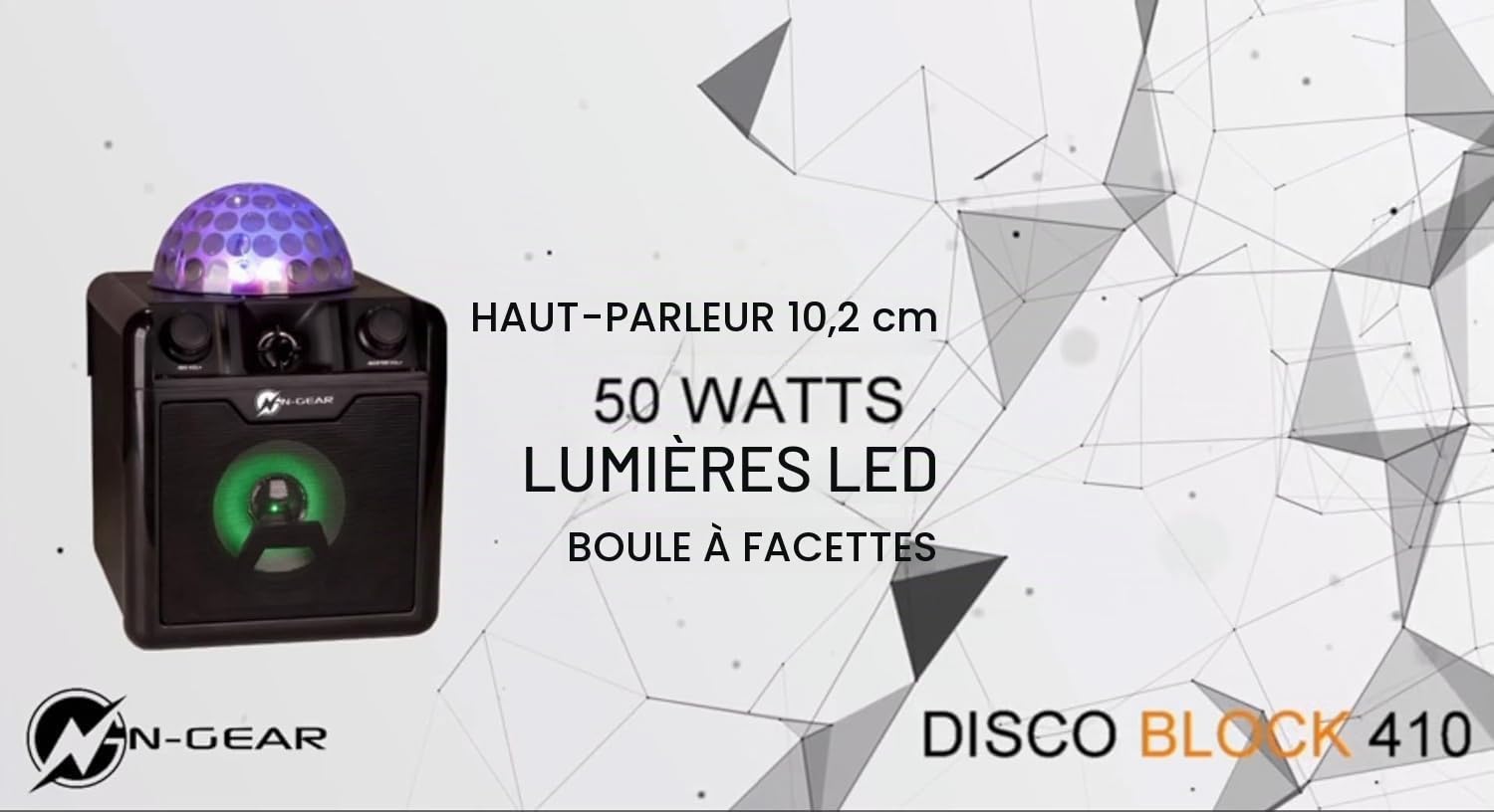 N-Gear DISCO410 Haut-Parleur Bluetooth karaoké et fête avec Boule Disco, Microphone et Fonction Power Bank