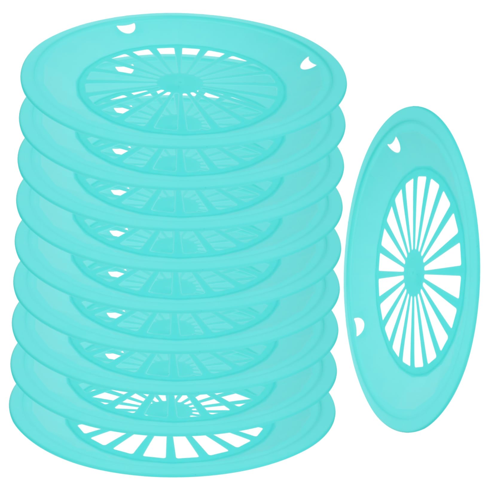 OFFSCH BBQ Paper Plate Holder Set 10 Reusable Plastic Plates for Camping Parties Random