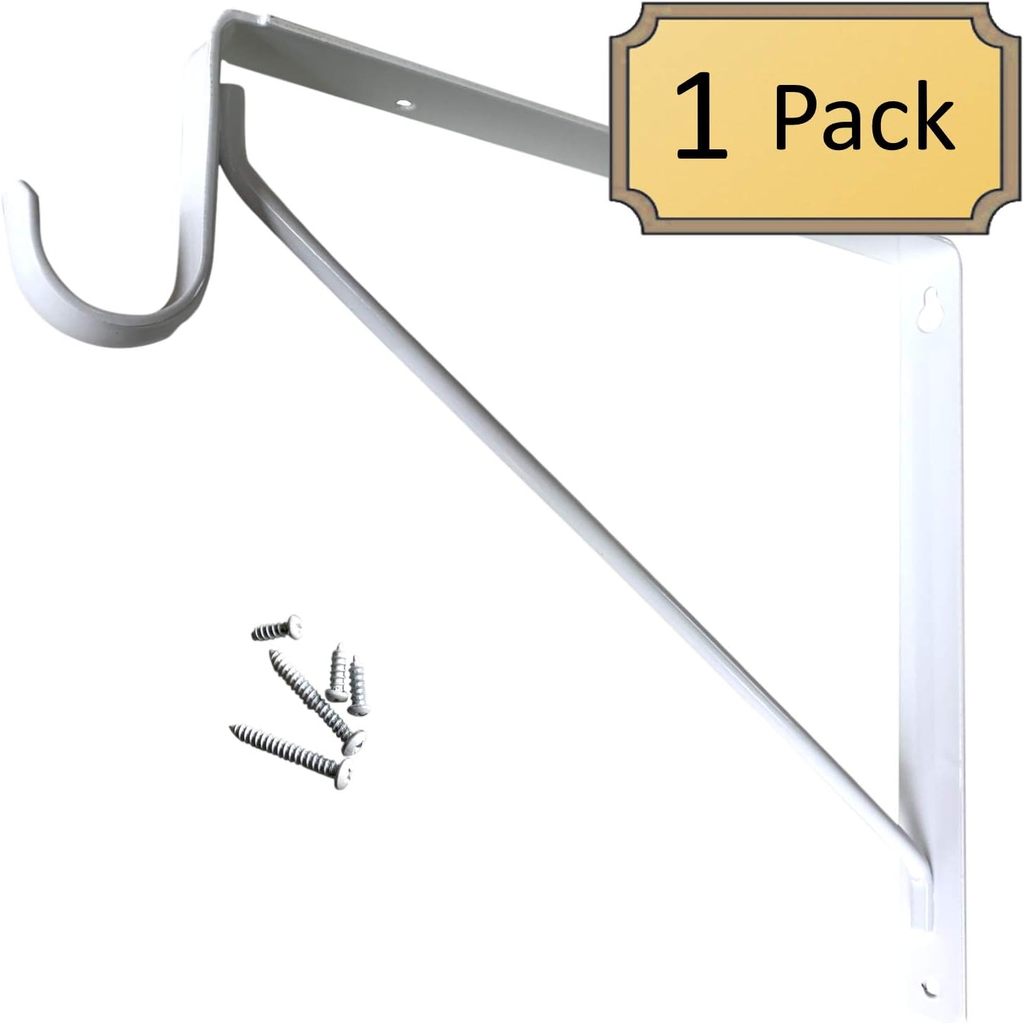 Welded Heavy Duty Closet Rod & Shelf Support Bracket White BigaMart