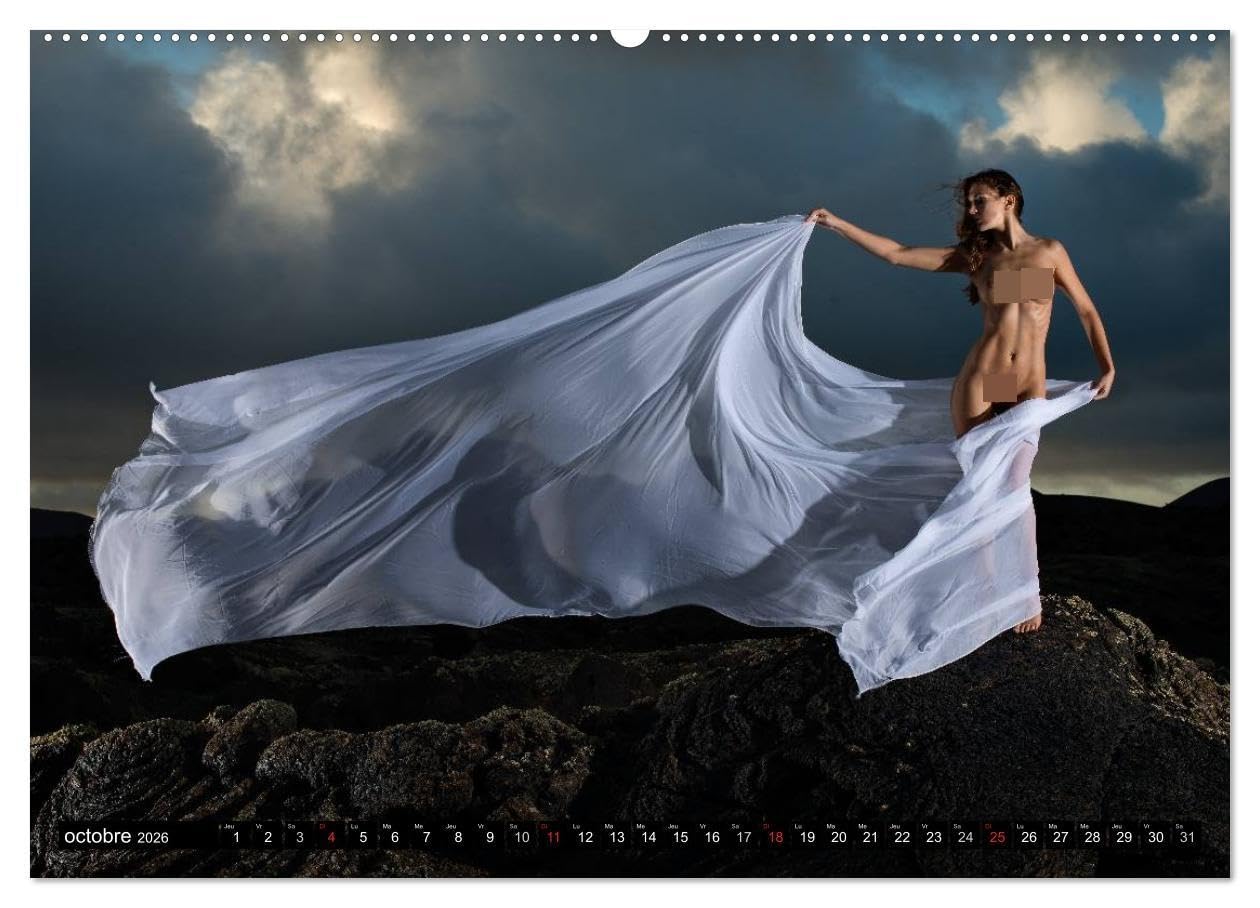Ibiza et Lanzarote - Les paysages et le nu (Calendrier mural 2026 DIN A2 vertical) calendrier de bureau: Photos érotique au bord de la mer