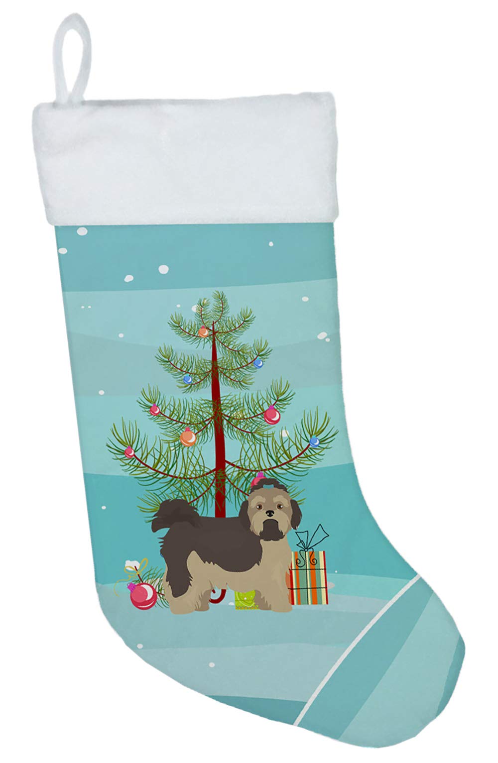 Carolines Treasures Russische Tsvetnaya Bolonka Schoßbaum Weihnachtsstrümpfe, Mehrfarbig