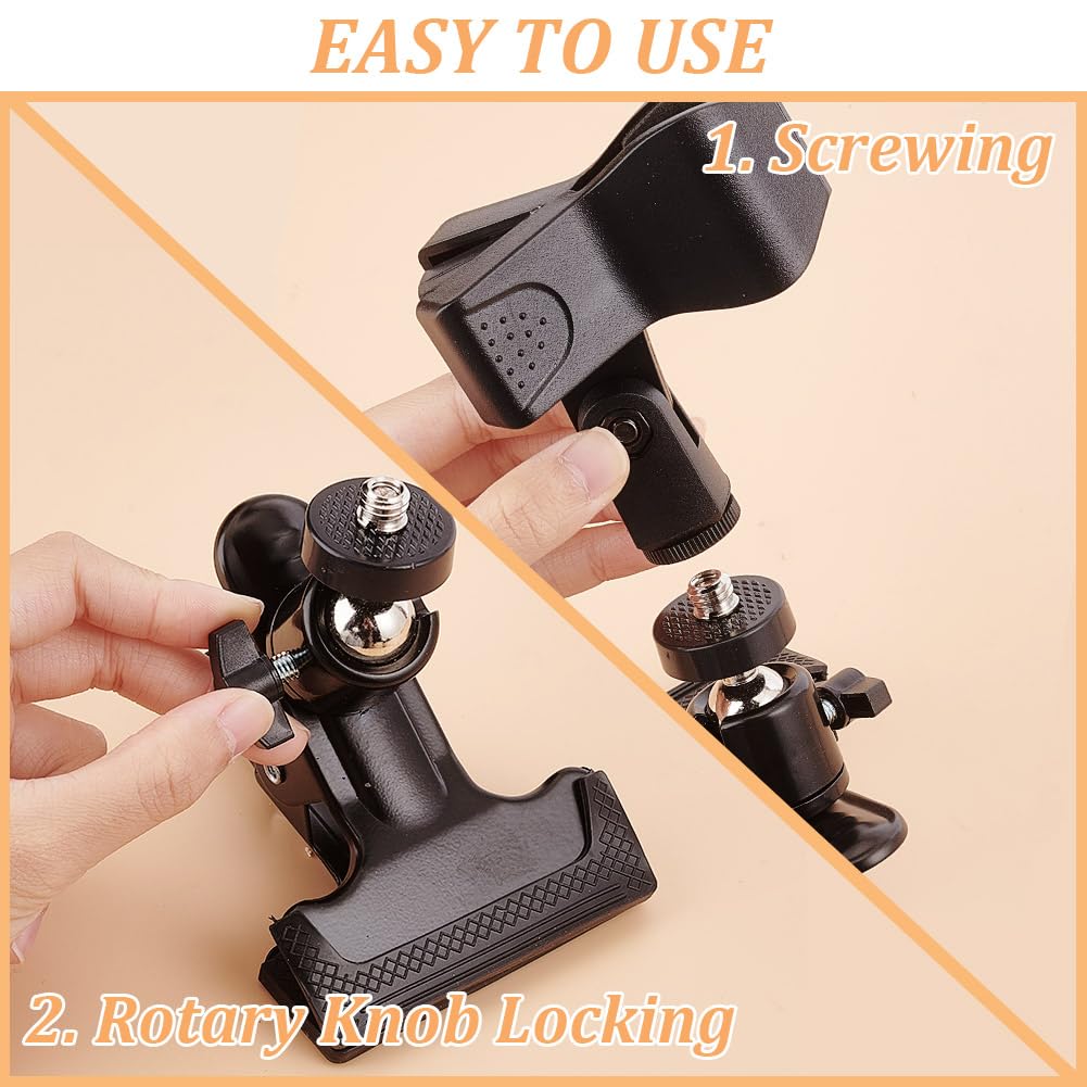 OLYCRAFT 2 set/4 supporti per telaio da ricamo, supporto per morsetto in metallo, regolabile, rotante, supporto per ricamo da tavolo, clip da tavolo in plastica, strumento da cucito per punto croce