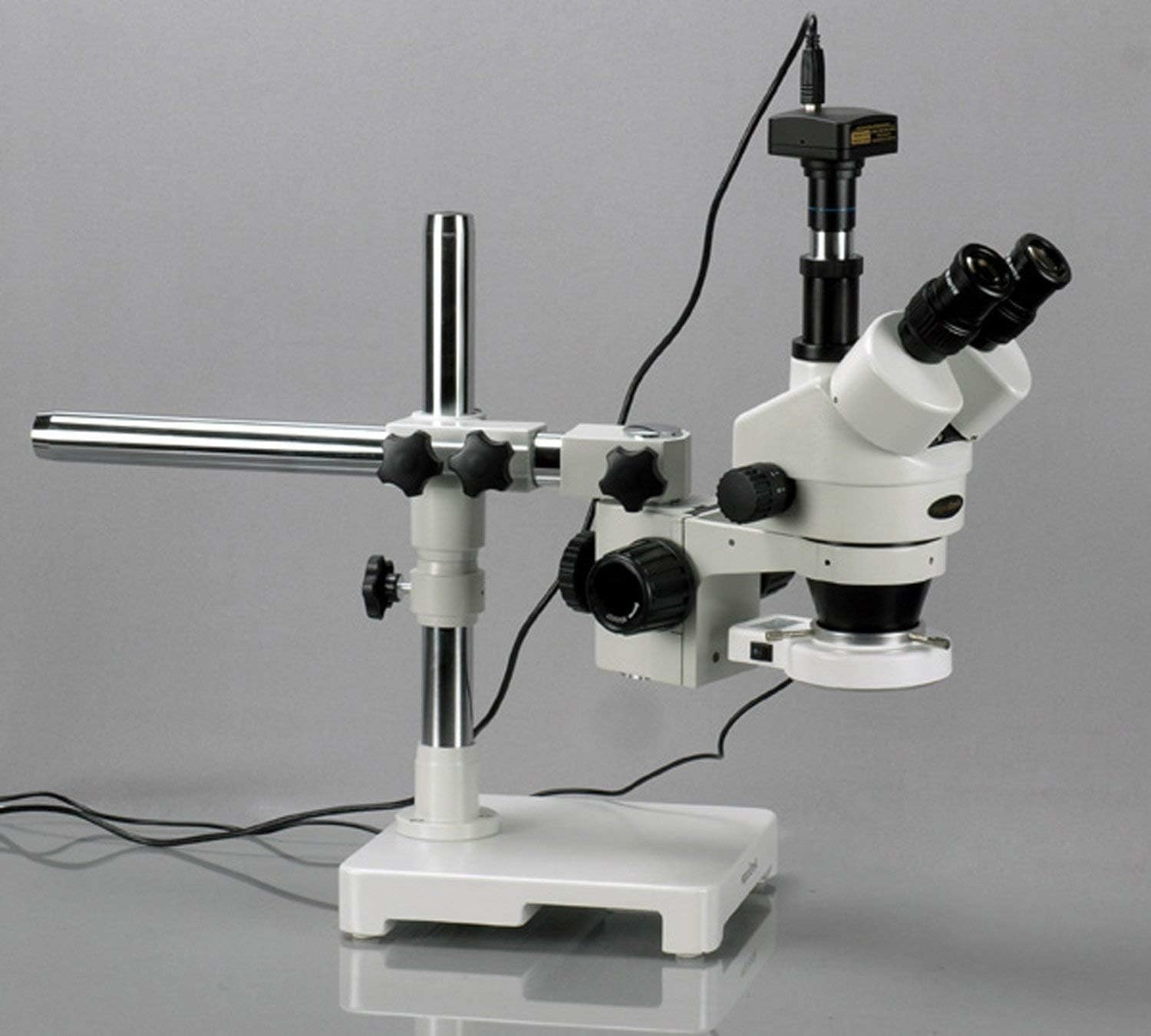 AmScope SM-3TZ-54S-5M de 3.5X-90X trinocular LED Boom Soporte Microscopio Est-reo Plus c-mara de 5MP