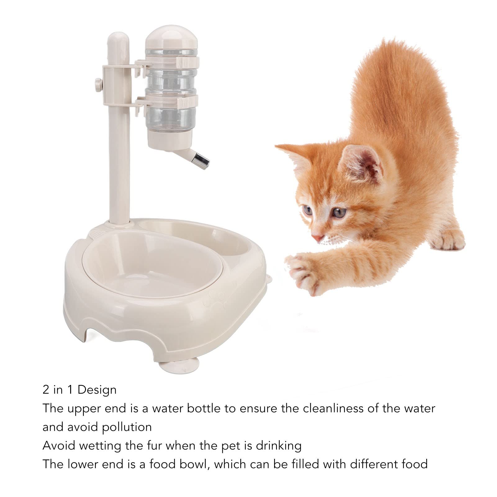 Distributeur d'eau pour Animaux de Compagnie Bol Automatique Anti-dérapant Hauteur Réglable Chien Distributeur d'eau Debout Distributeur de Nourriture pour Chiot Chat