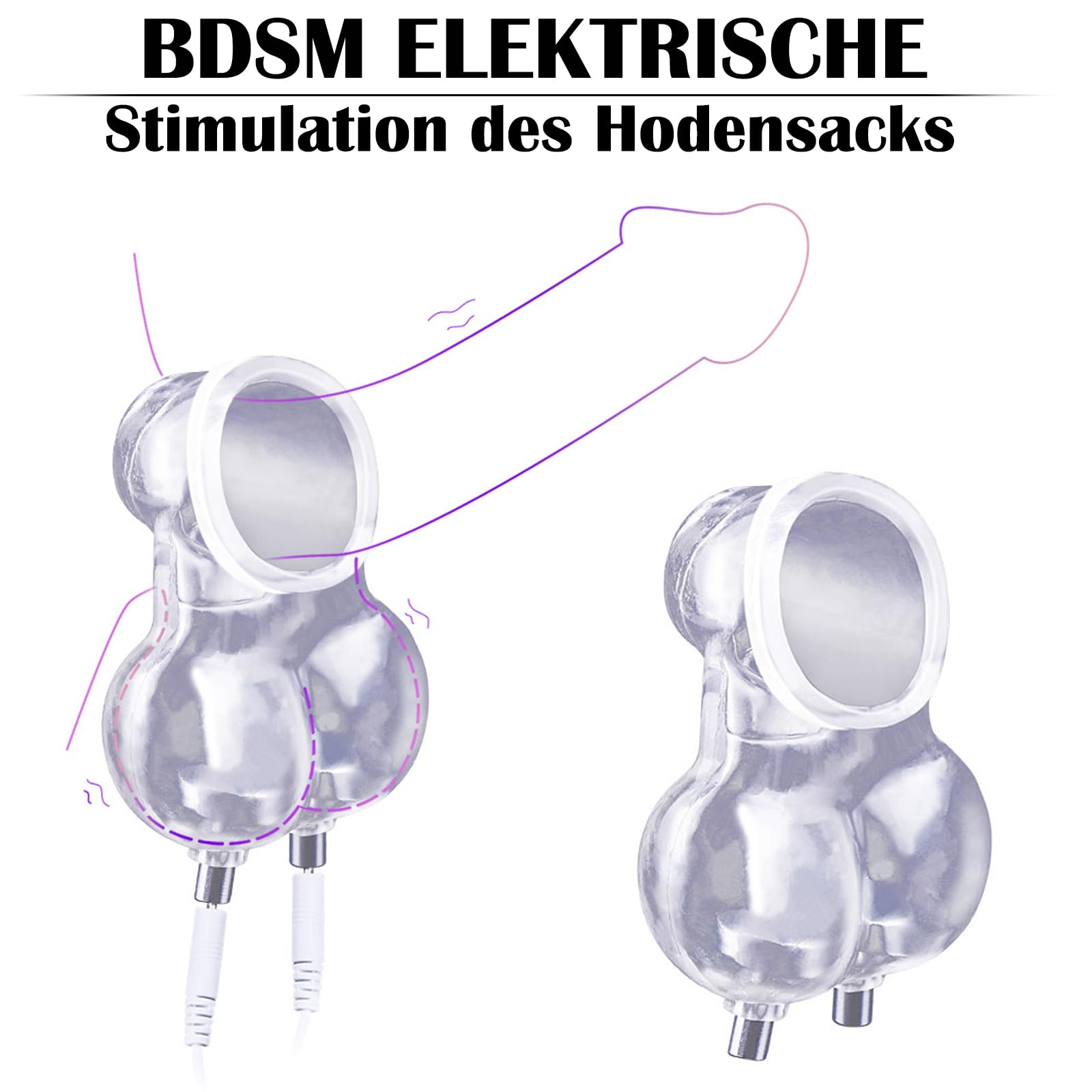 Sac BDSM pour testicules fermeture pour testicules housse pour pénis et testicules avec 8 modes 15 niveaux d’intensité pour hommes idéal pour SM masturbation et expériences érotiques