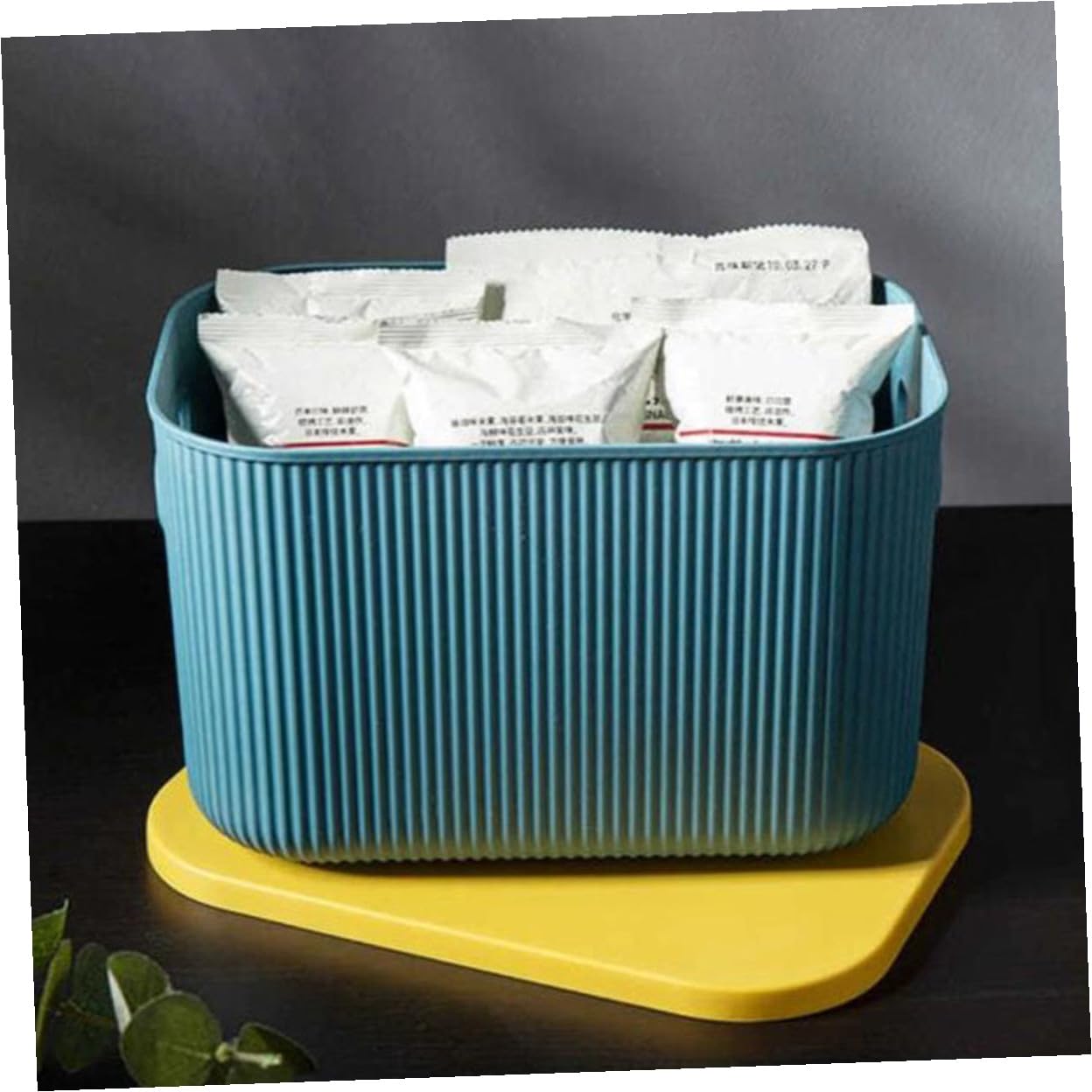 Alipis Contenedor de Almacenamiento Multiusos Pequeño 26.5x18.7x16.2 Cm de Plástico Azul con Tapa para Oficina y Hogar Caja Organizadora para Guardar Artículos Diversos