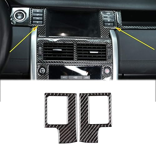 YIWANG Real Fibra de carbono coche multifunción botón marco Trim 2 unids para Land Rover Discovery Sport 2015-2019 Auto Accesorios