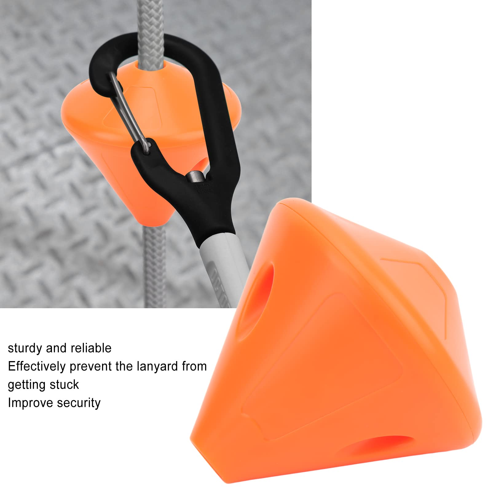 Freediving Lanyard Fixer, Diving Lanyard Fixer, ABS Diving Rope Safety Plug Swimming and Diving Essential Tool, Small and Compact Freediving Lanyard Holder, Suitable for Diving (Orange)