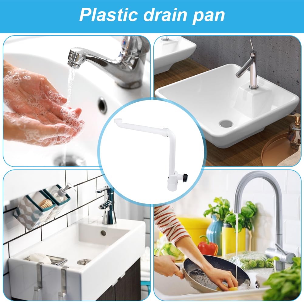 Sifón plano ajustable 360° de 1/4 pulgadas para lavabo, cierre de olores
