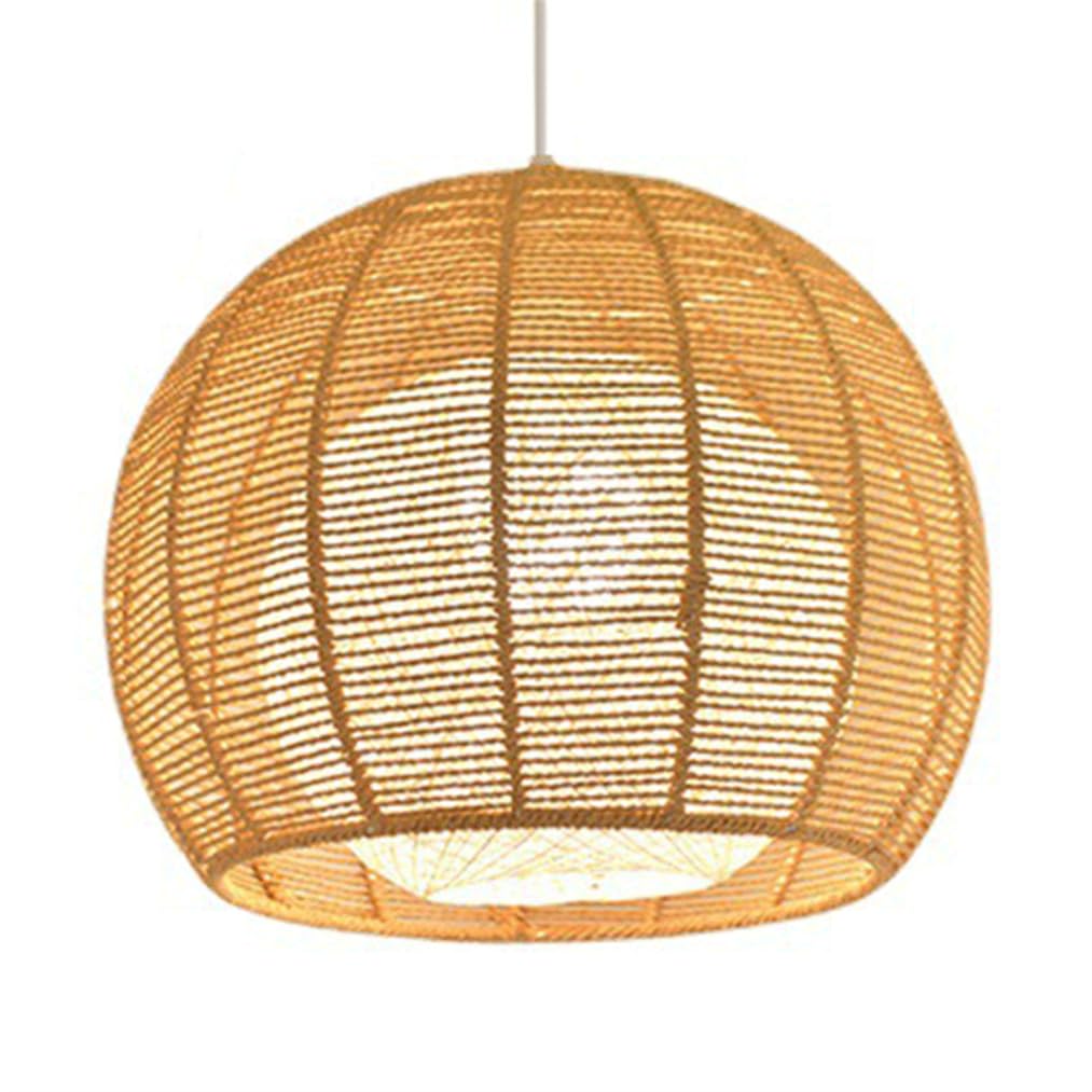 Lustre en rotin tissé à la main de 36 cm marron pour votre salle à manger