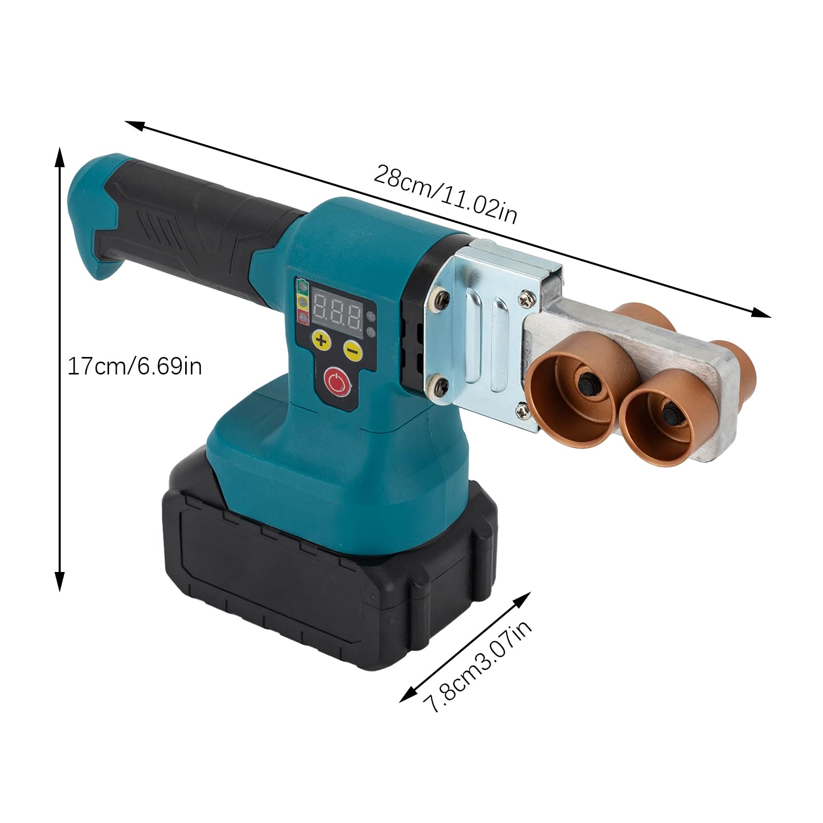 Soldadora de tubos de 20 – 50 mm con pantalla digital, moldes de recubrimiento sin capas, ajustable 0-320 ℃, batería de 3000 mAh, calefacción rápida, dispositivo de soldadura para tubos PPR PE PB PPC
