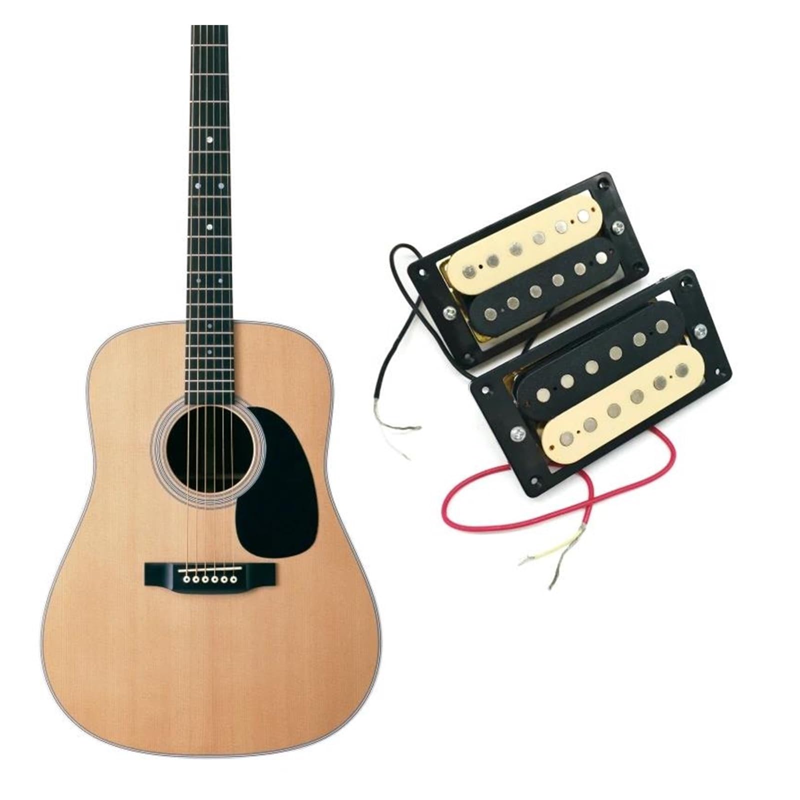 Tonabnehmer Im Schallloch Einer Akustikgitarre Set Mit Humbucker Tonabnehmern Für Elektrische Akustikgitarren 2 Stück Für Musikinstrumentenzubehör