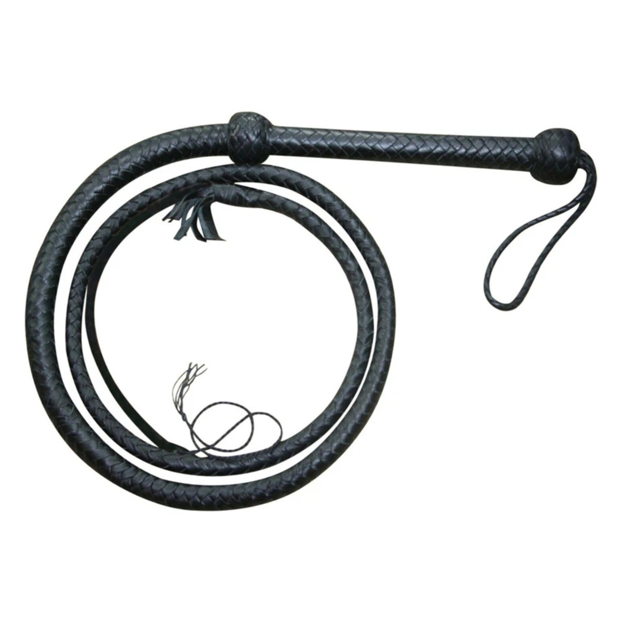 Generico Frusta in Pelle 4 Piedi Stile Western | Frusta da Cowboy Artigianale in Vera Pelle Bovina Intrecciata a Mano | Frusta Western Professionale bilanciata e Resistente