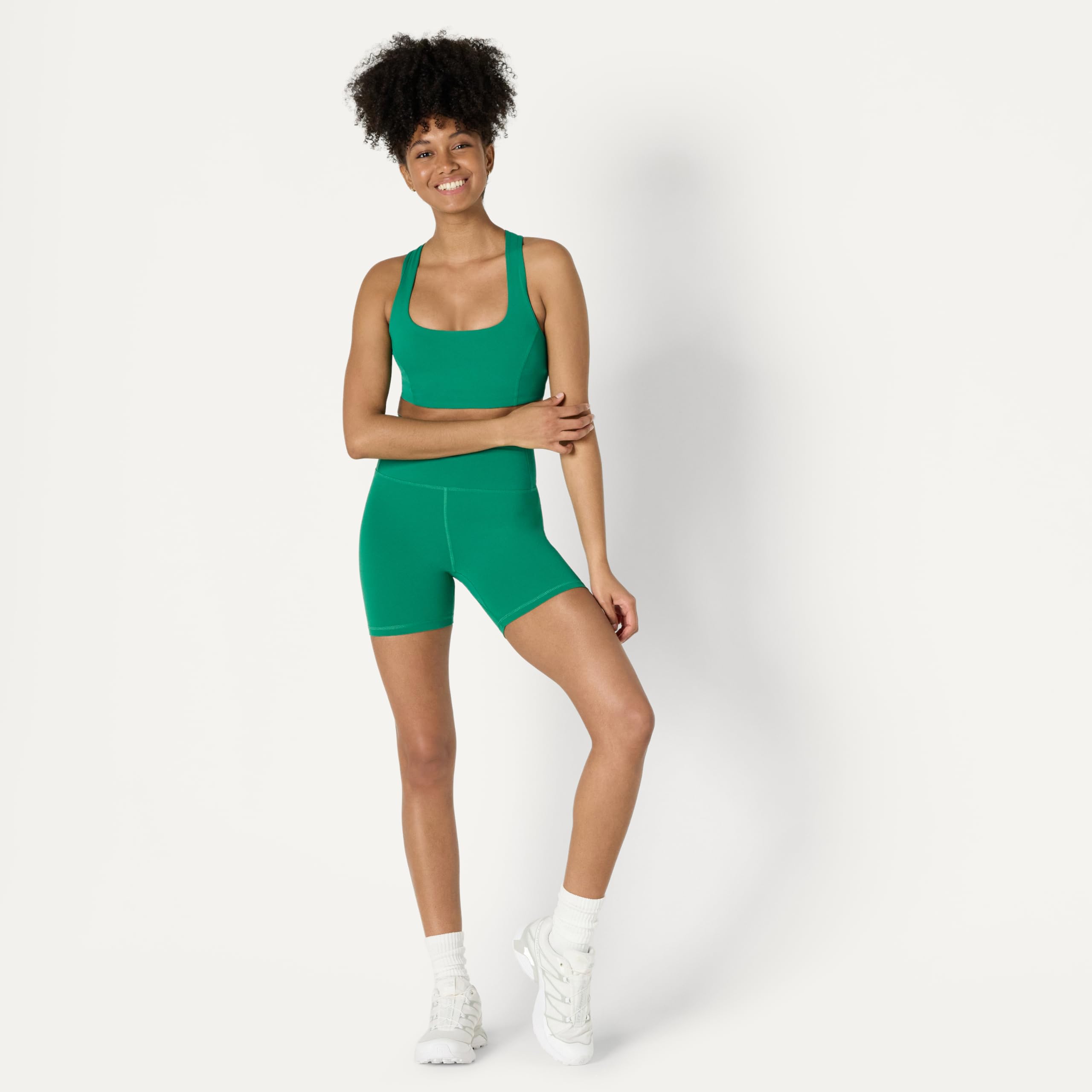 Amazon Essentials Pantalones Cortos Deportivos FormFlex para Ciclismo, Suaves, de Cintura Alta Mujer