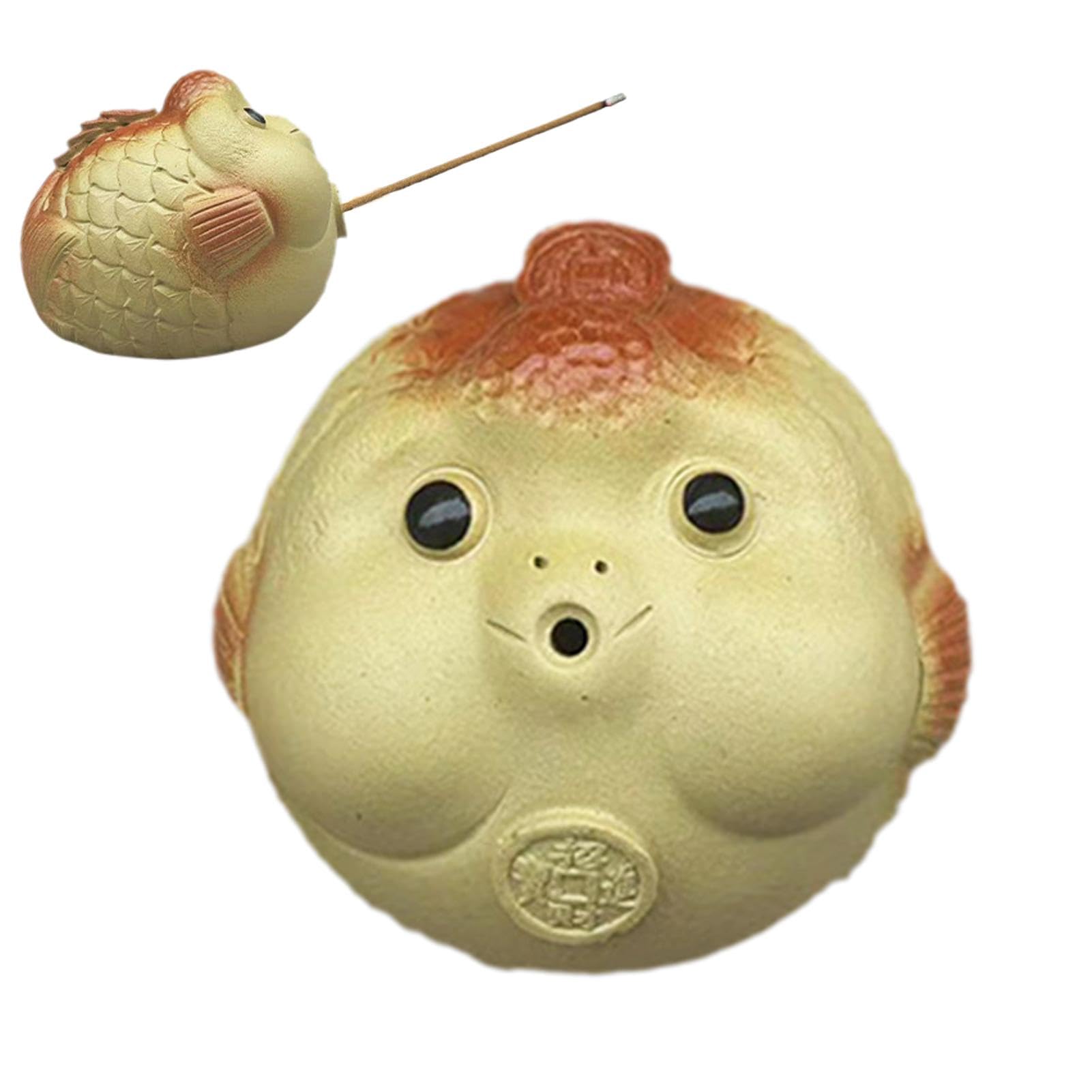 Poisson Rouge Tea Pet en argile pour embellir votre table basse de salon