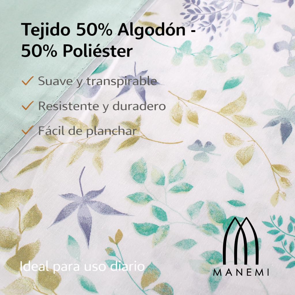 Juego de sabanas Algodon/Poliester - Cama 135x200-3piezas, Incluye Sabana Plana, Sabana Bajera hasta 30cm y Funda para Almohada. Acabado Buena.