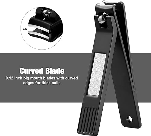 Miniatura 3 de HAWATOUR Juego de manicura y pedicura, resistente aleación de zinc de acero inoxidable, cortaúñas de uñas de los pies, lima de uñas con estuche de