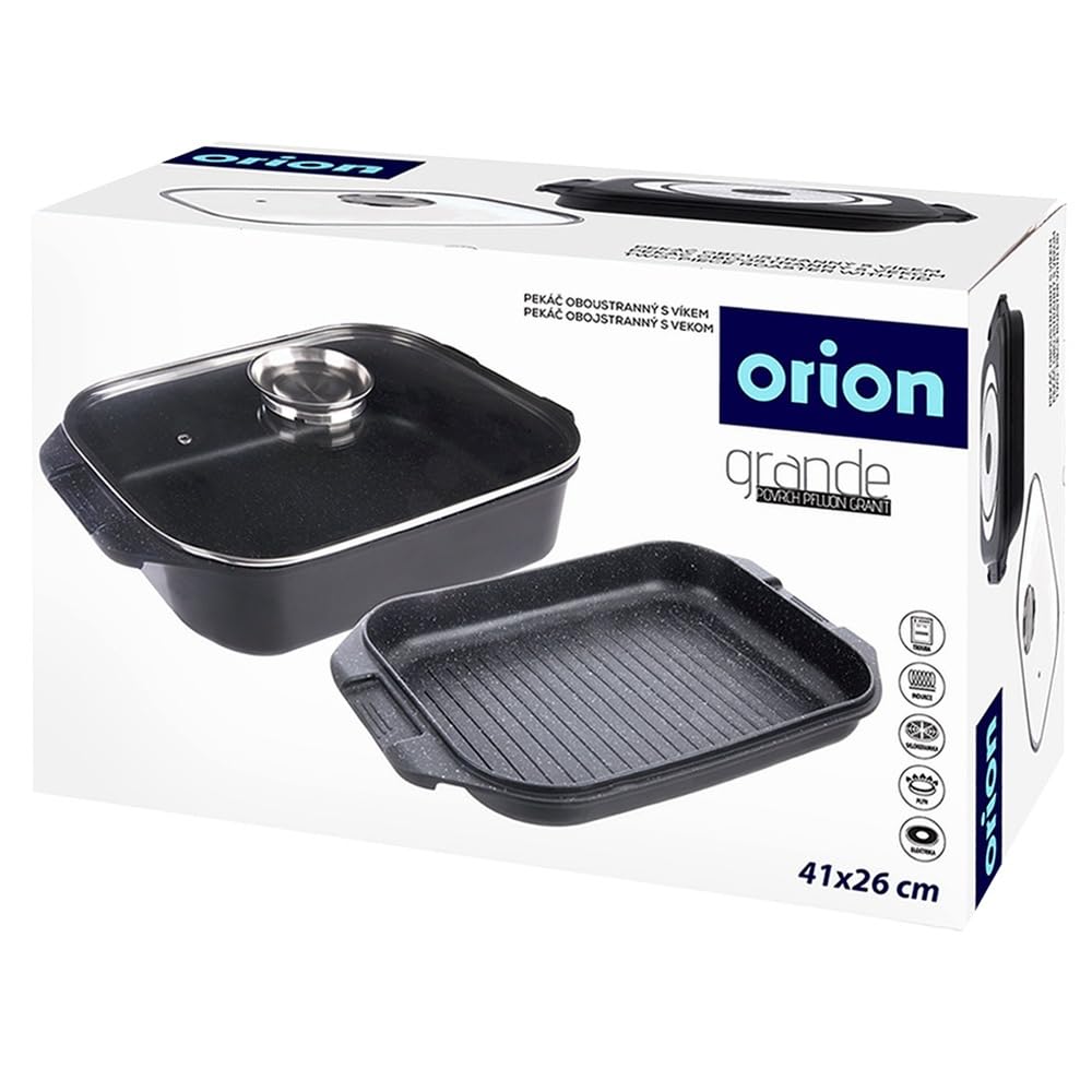 orion group Granitowa brytfanna z pokrywką 3 w 1 Grande 41 x 26 x 15 cm, 7 l
