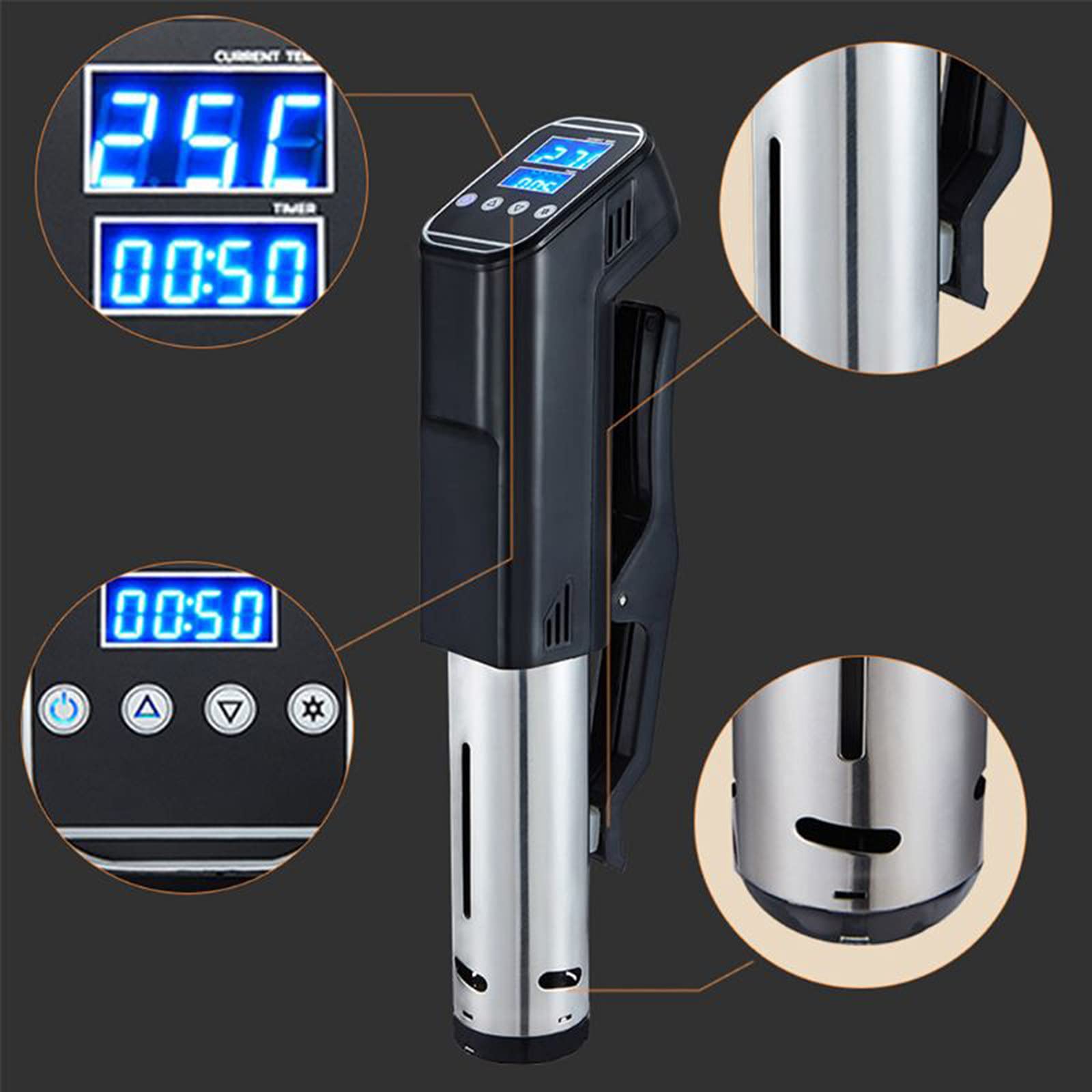 Cuiseur Sous Vide 1000W Circulateur d'immersion Cuiseur de précision IPX7 Machine Sous Vide étanche avec minuterie et affichage à LED