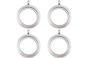 Exquisite Memory Lockets: Cherish Precious Moments with Our Set of 4 Round Steel Charms