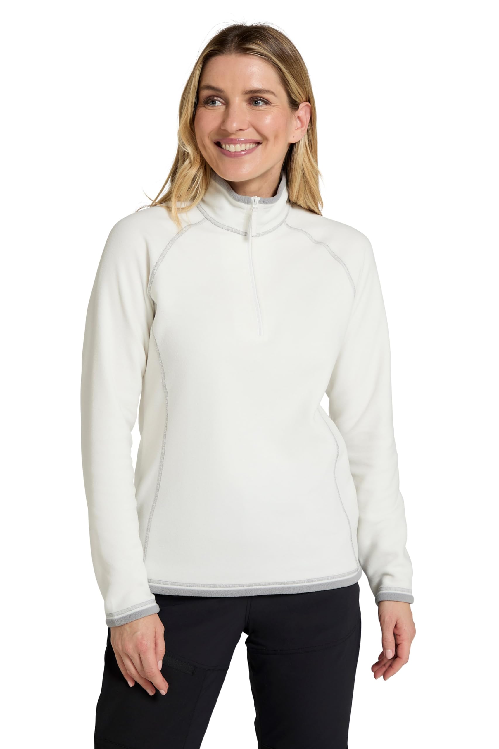 Mountain Warehouse Women's Beige Montana Half-Zip Fleece Jumper 10