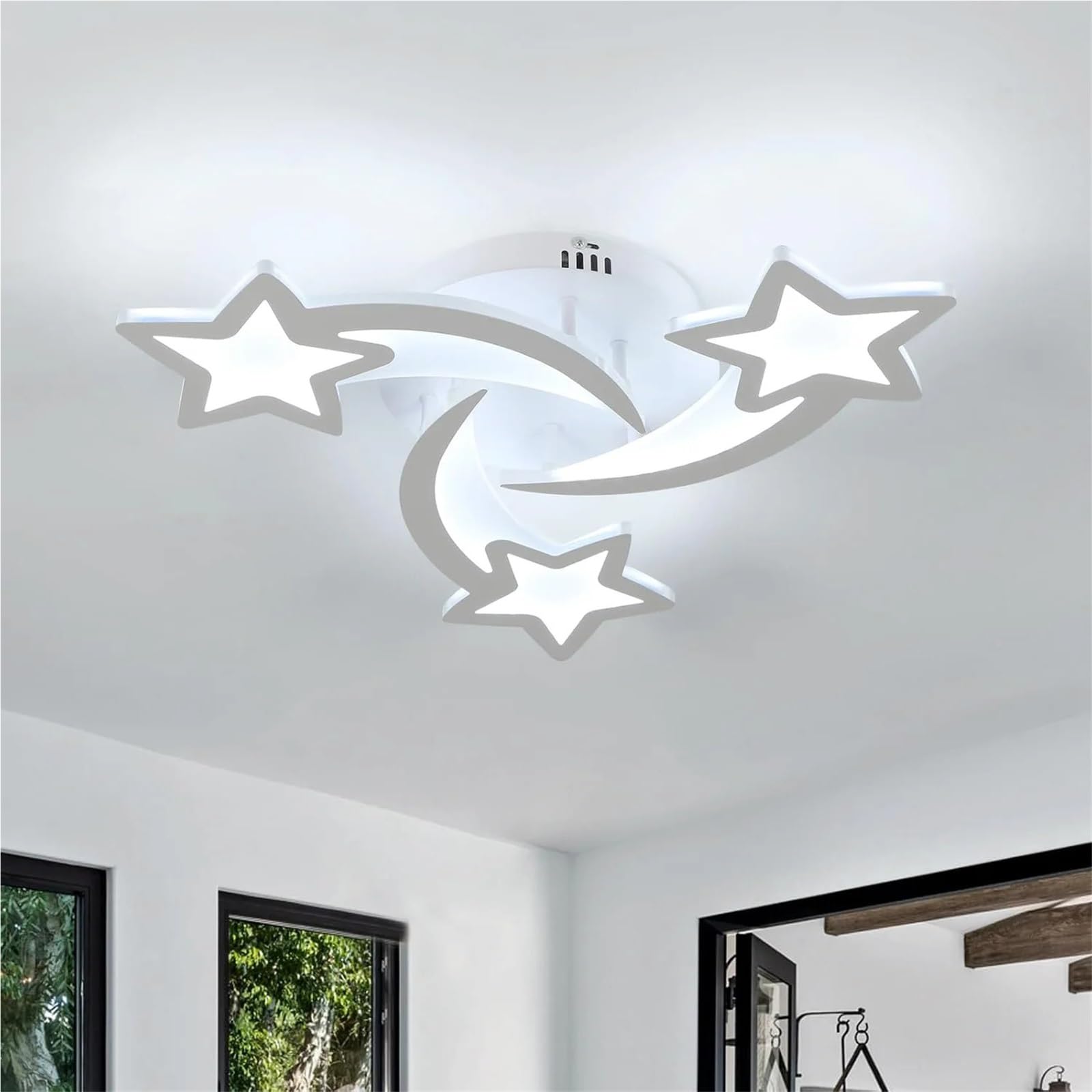 Plafonnier Led,Luminaire Plafonniers Plafonnier LED à intensité variable, 30 W, avec télécommande, blanc, for chambre, salle manger, salon