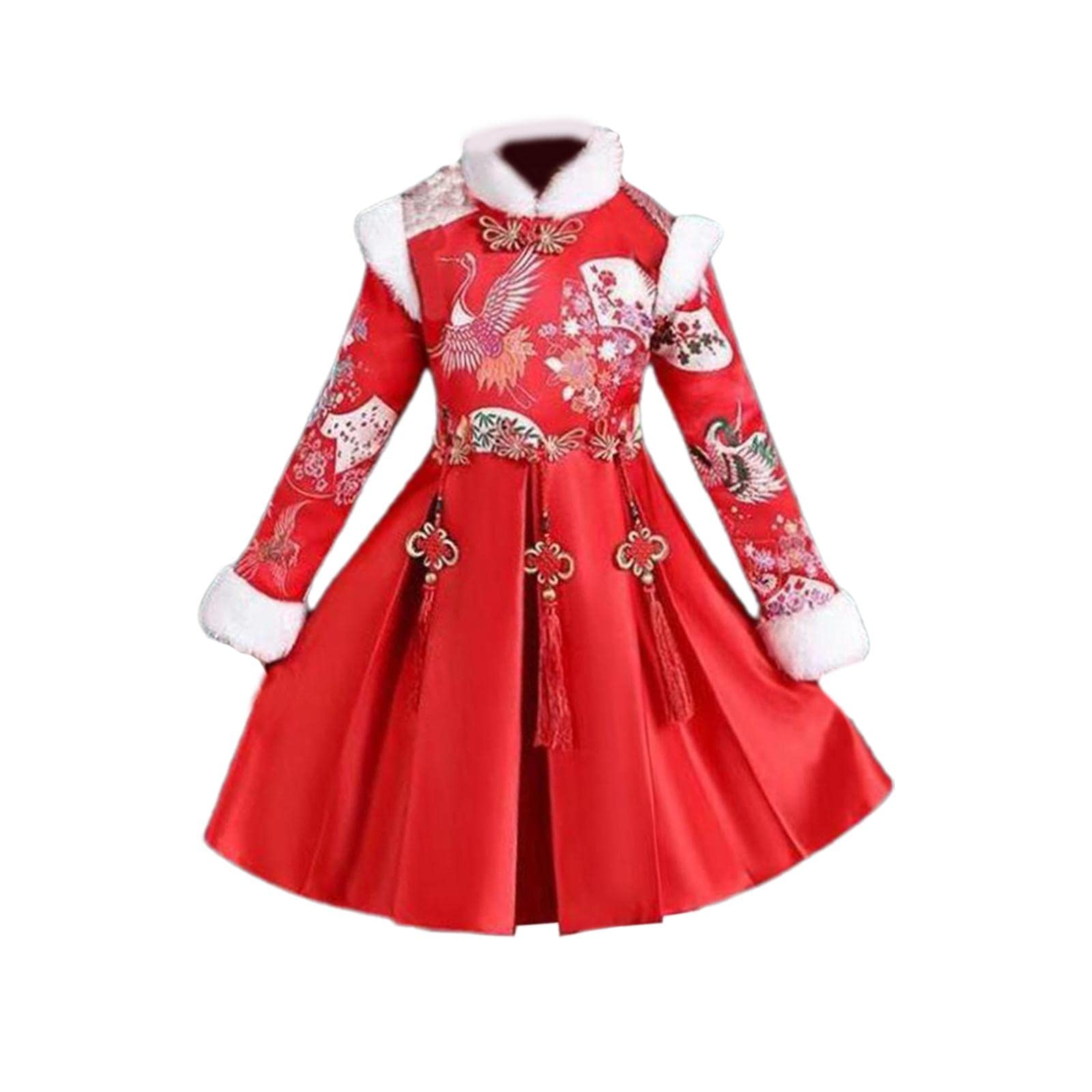 PEXORVA® Chinese Traditional Girls Dress Windproof for Cosplay Costume Lunar New Year 140cm|Clothing Shoes & Accessories | Womens Clothing | Dresses-image-48