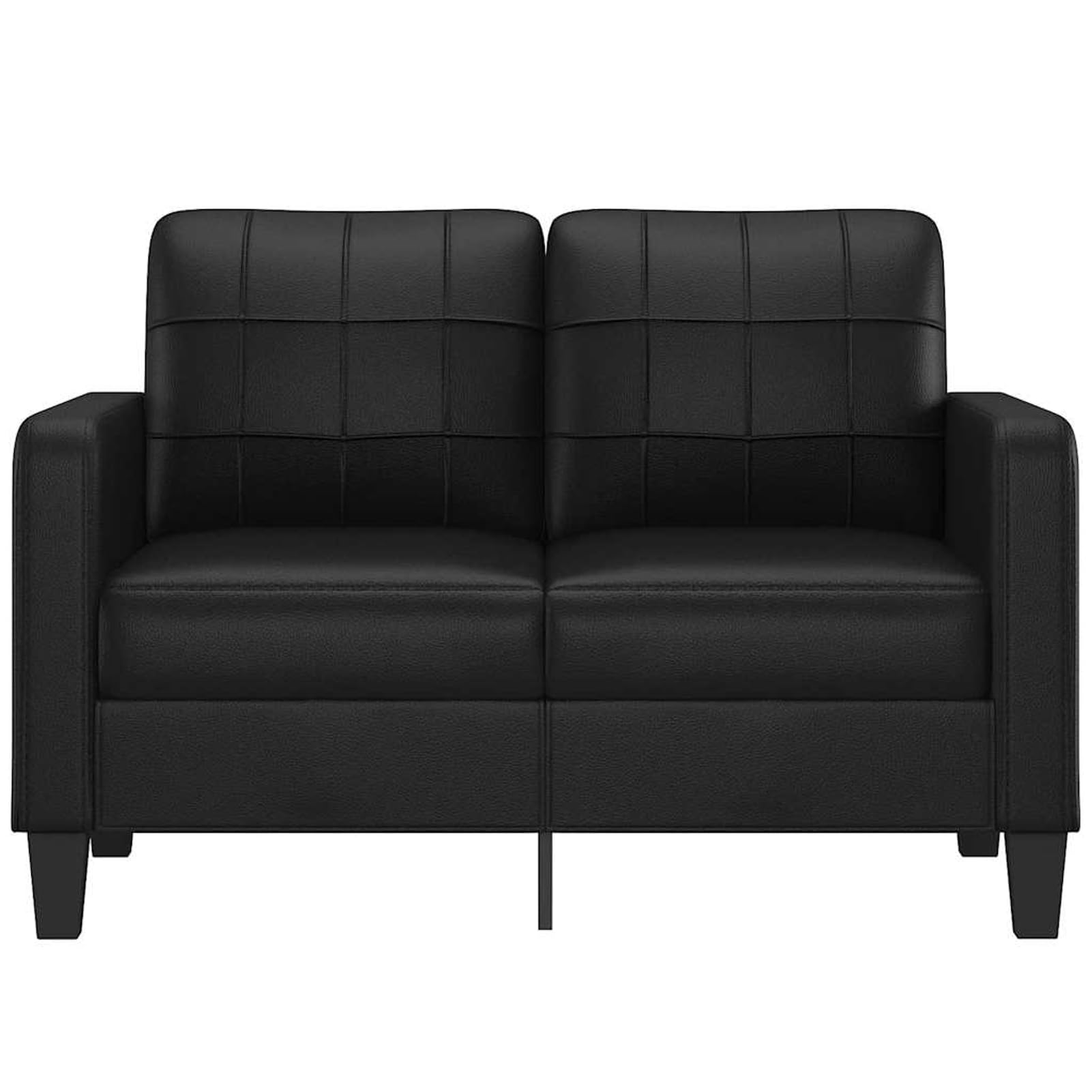 Gecheer Canapé, pour salon, avec 2 places, en simili cuir, noir, 138 x 77 x 80 cm, canapé moderne, canapé en cuir artificiel, canapé 2 places moderne